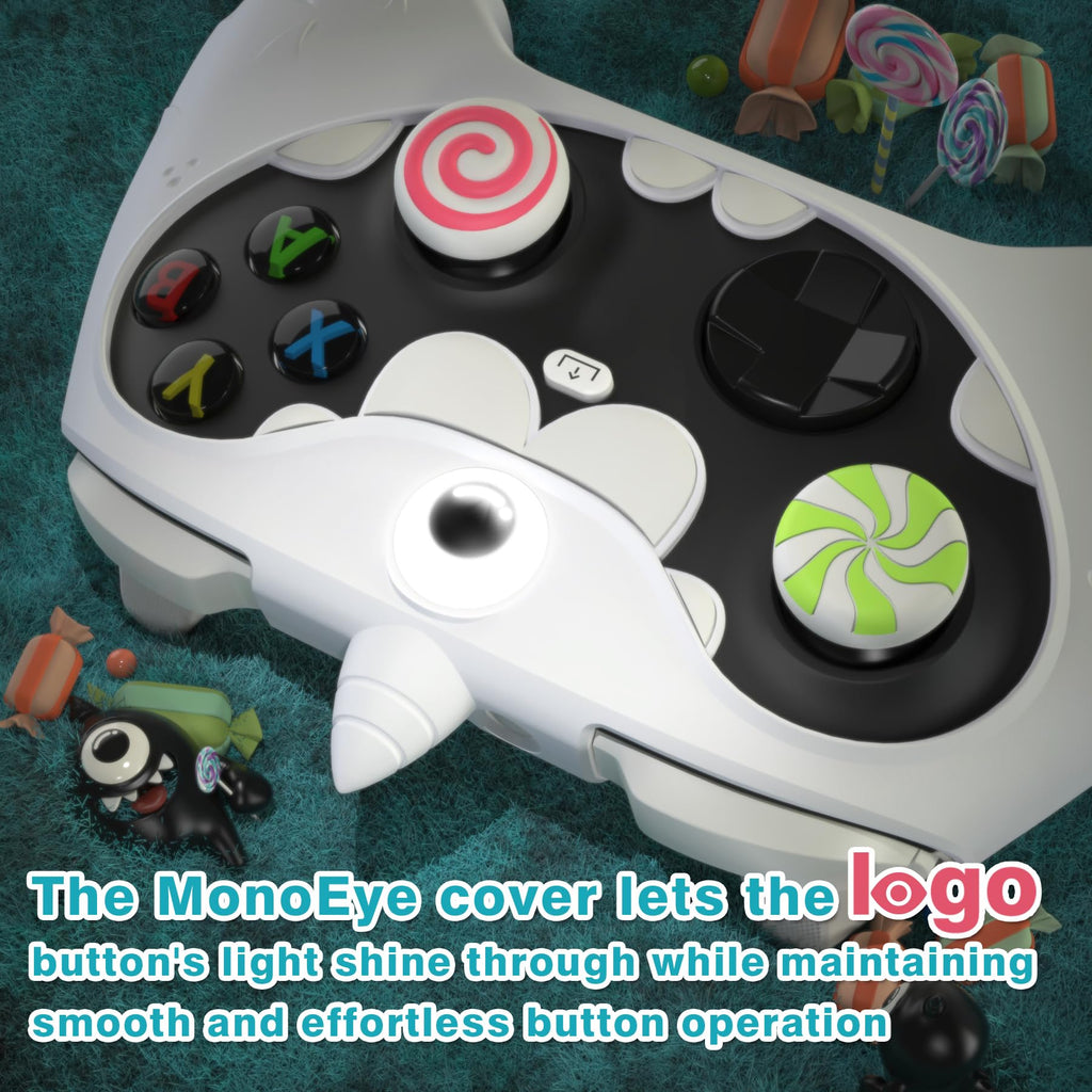 PlayVital MonoEye Monster Controller Skin for Xbox Series X/S - Cute Anti-Slip Silicone Cover Case with 4 Candy Thumb Grip Caps & Stickers, Full Protection Set, Green - Flex Gamingproduct_type