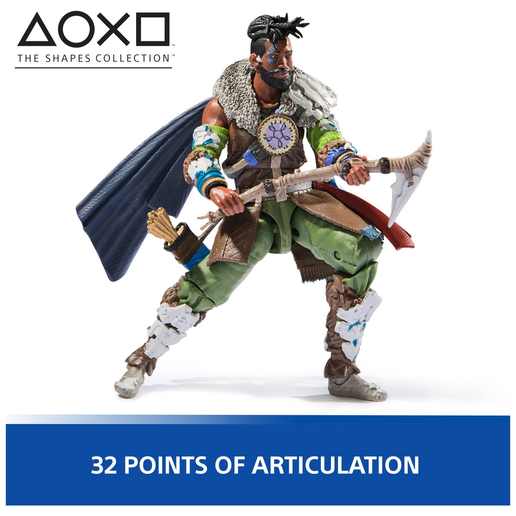 PlayStation God of War Ragnarok, 6” Atreus Action Figure with 4 Accessories, The Shapes Collection, for PS5 Fans & Collectors Ages 17+