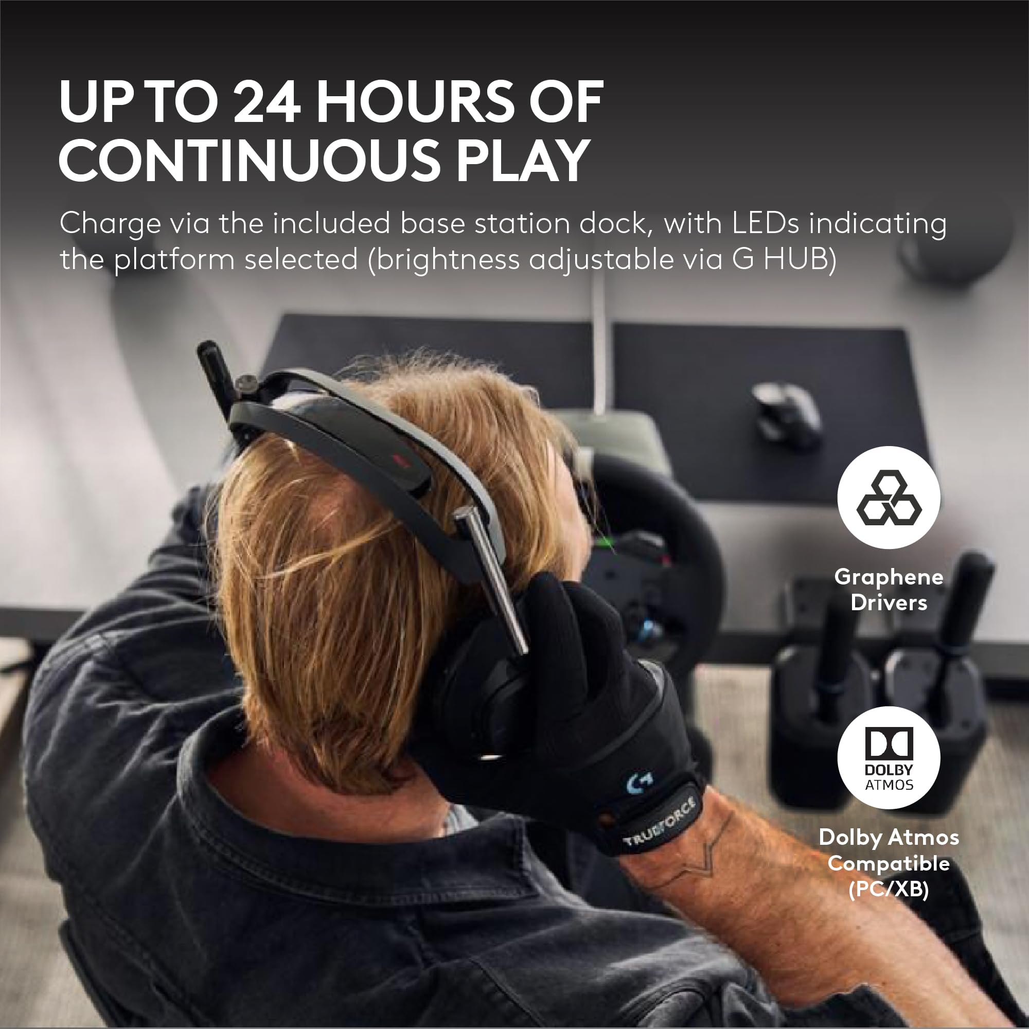 Logitech G Astro A50 X Multi-Platform Wireless Gaming Headset + Base Station for PS5/Xbox/PC: PLAYSYNC Video & Audio Switcher, HDMI 2.1 4K 120Hz VRR, <24bit/48kHz, 24hr Battery, 2.4GHz & BT - Black - Flex Gamingproduct_type