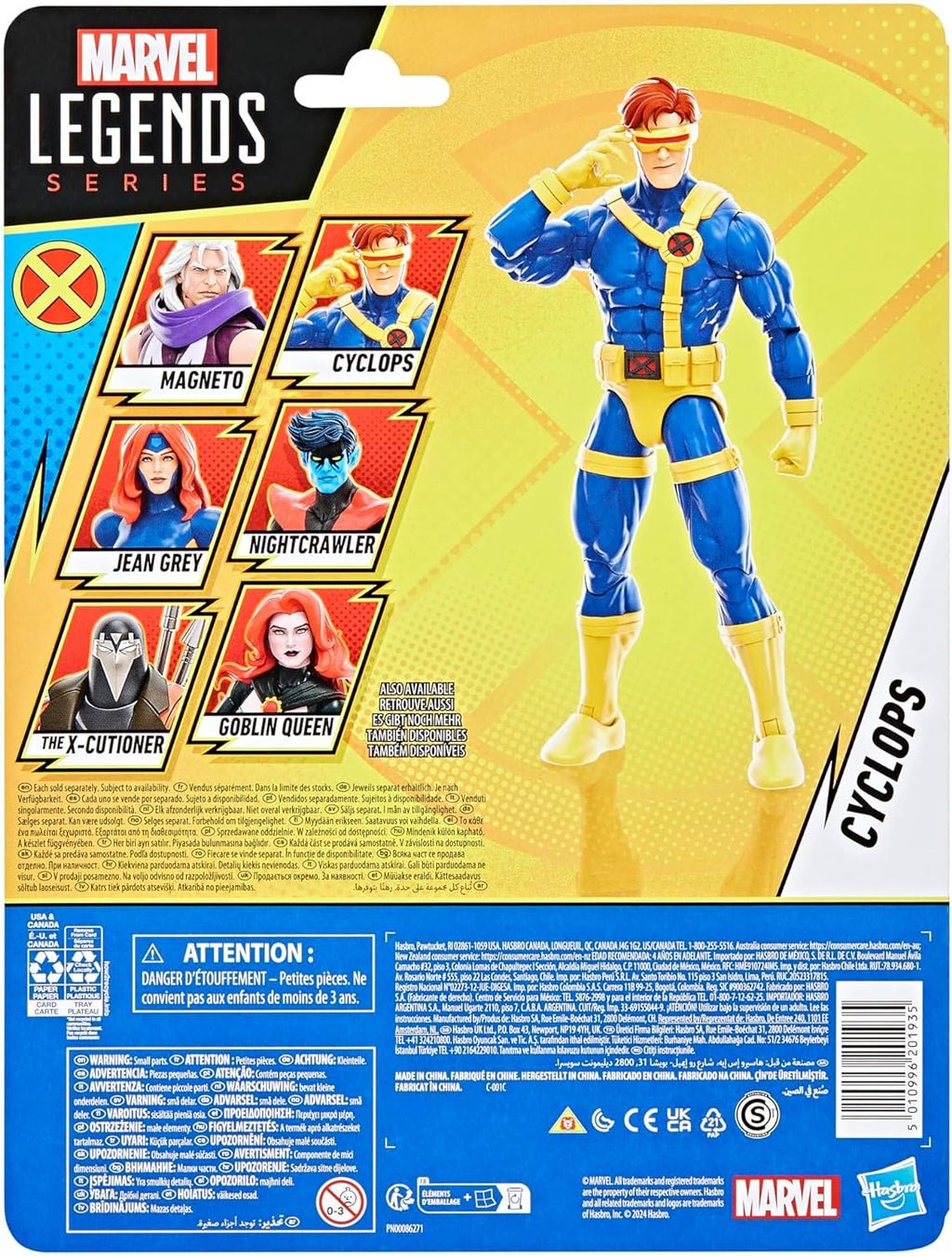 Marvel Legends Series Cyclops, X-Men ‘97 Collectible 6-Inch Action Figure | Marvel Legends Retro 6 Inch Action Figure X-Men '97 Wave 2 - Cyclops Reissue