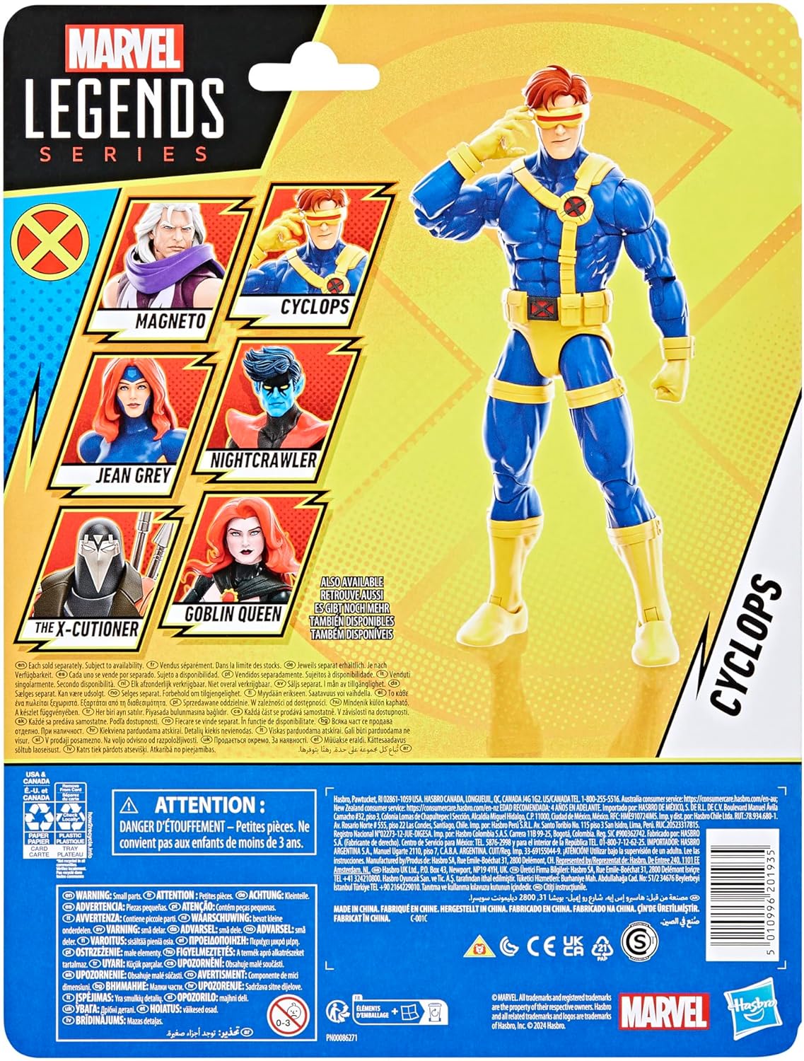 Marvel Legends Series Cyclops, X-Men ‘97 Collectible 6-Inch Action Figure | Marvel Legends Retro 6 Inch Action Figure X-Men '97 Wave 2 - Cyclops Reissue