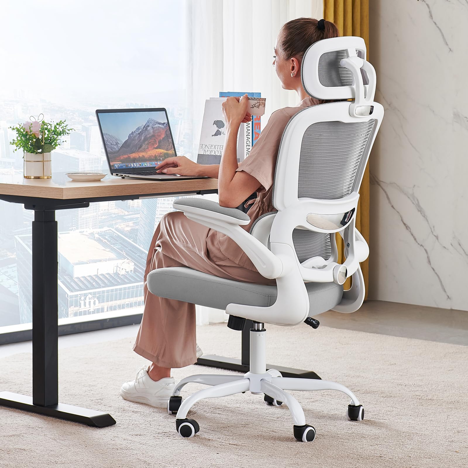 TRALT Office Chair Ergonomic Desk Chair, 330 LBS Home Mesh Office Desk Chairs with Wheels, Comfortable Gaming Chairs (1, Black) - Flex Gamingproduct_type
