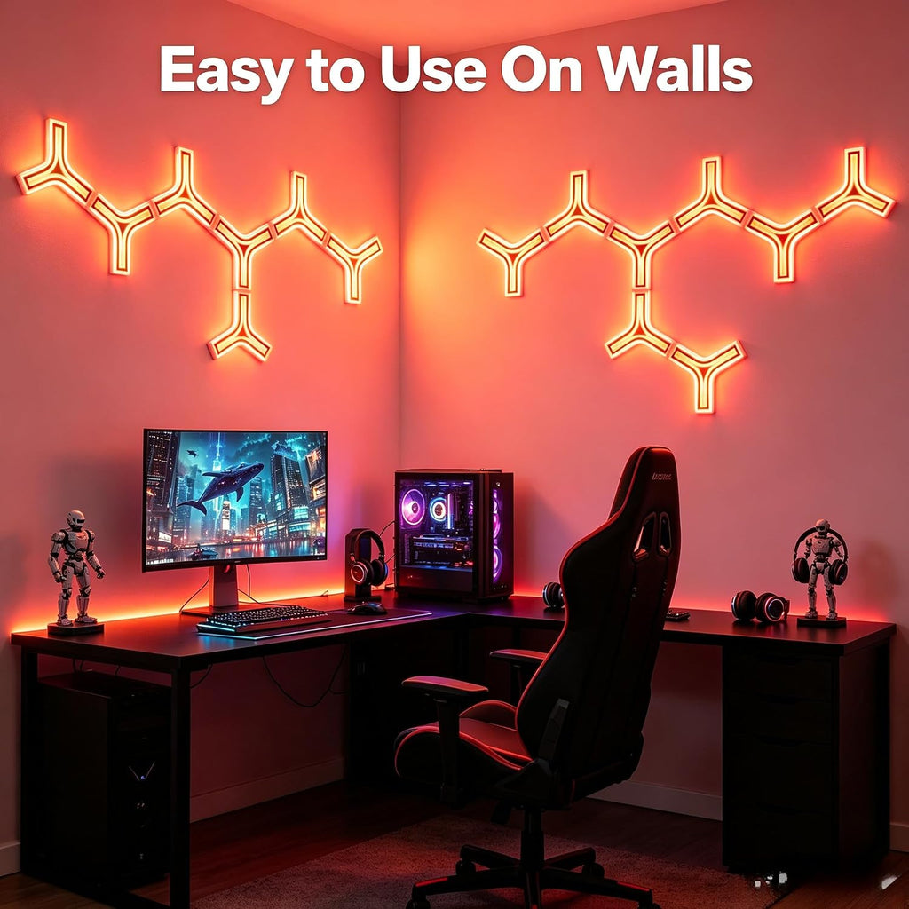 Gtminan Y-Shaped 3D RGB LED Wall Lights – 8 Pack