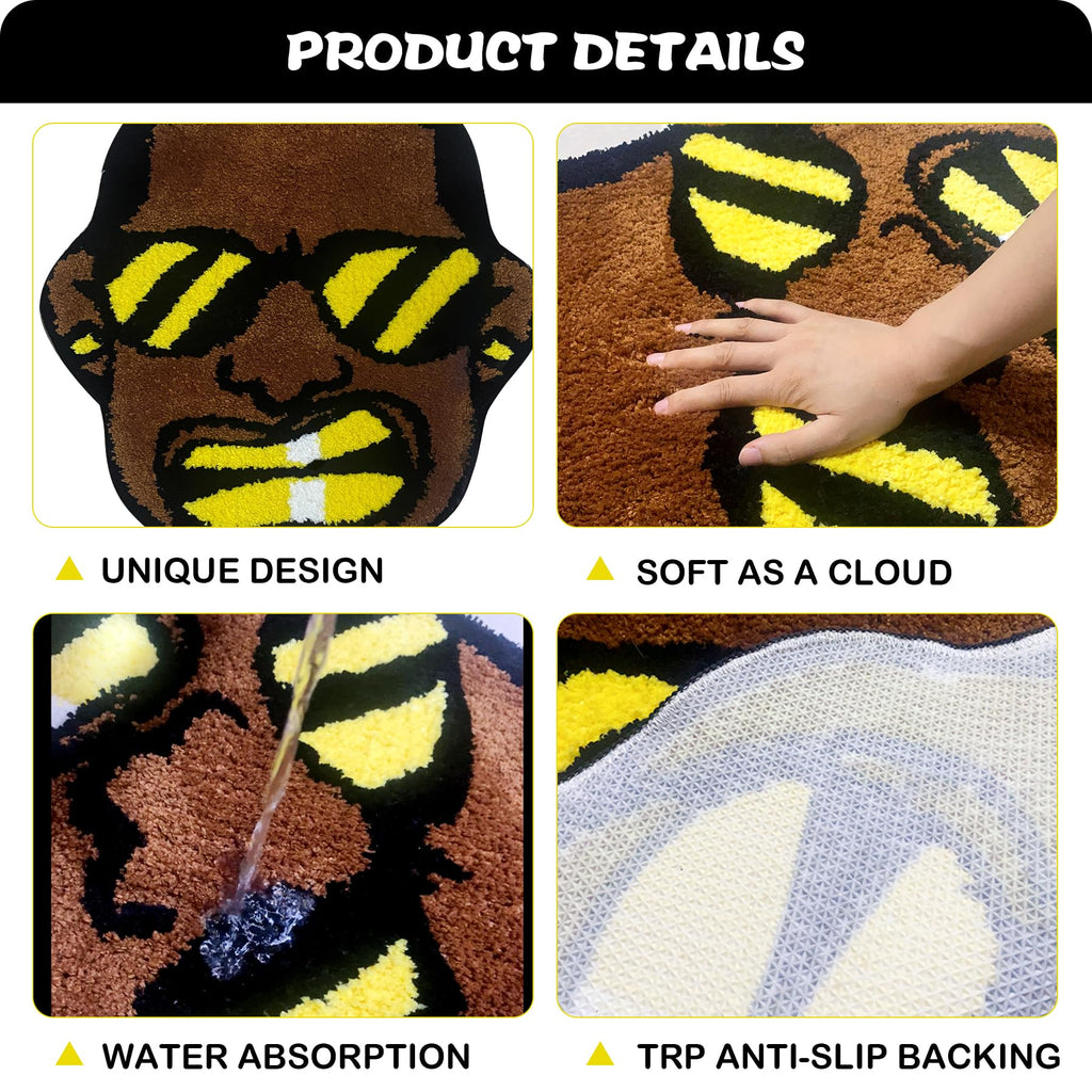 Graduation Bear Rug - Hypebeast Room Decor, Ultra-Soft Hypebeast Rugs with TPR Non-Slip Backing, Trendy Cloud-Like Plush Cute Carpet, Cool Rugs for Bedroom & Man Cave (28"x28") - Flex Gamingproduct_type