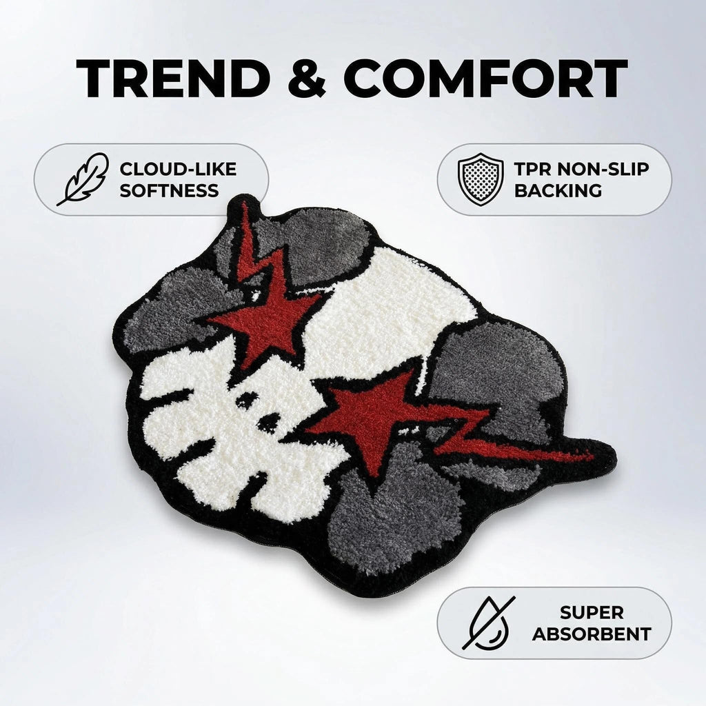Graduation Bear Rug - Hypebeast Room Decor, Ultra-Soft Hypebeast Rugs with TPR Non-Slip Backing, Trendy Cloud-Like Plush Cute Carpet, Cool Rugs for Bedroom & Man Cave (28"x28") - Flex Gamingproduct_type
