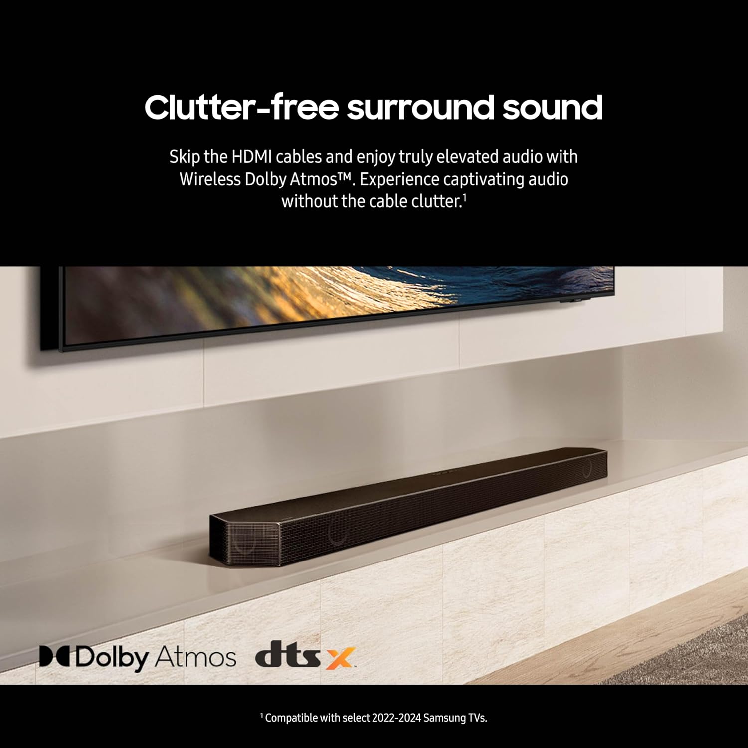 Samsung Q990D 11.1.4ch Wireless Dolby Atmos Soundbar with Rear Speakers