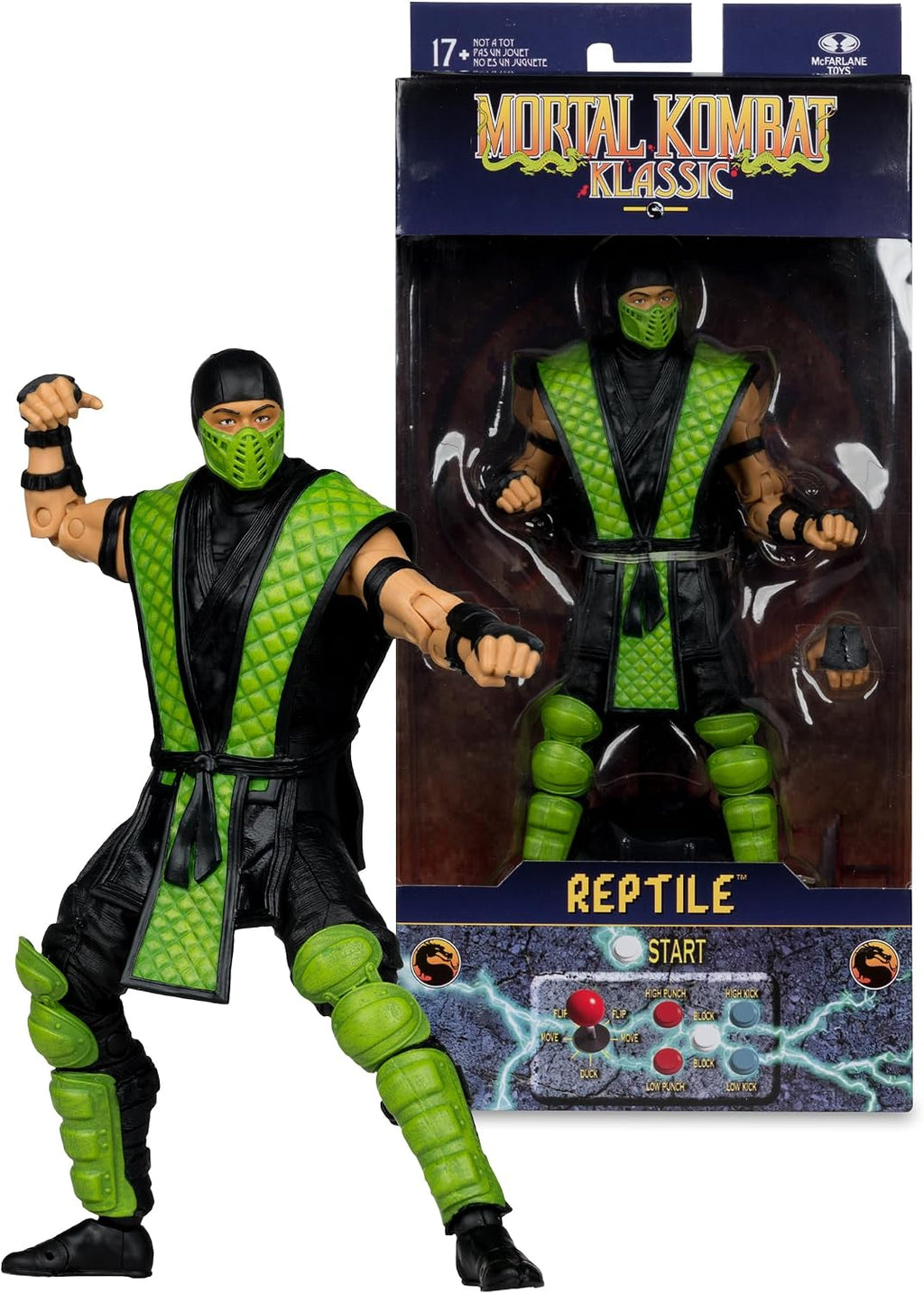 McFarlane Toys - Mortal Kombat Klassic Reptile 7in Action Figure | Mortal Kombat Klassic 7 Inch Action Figure Wave 2 - Reptile