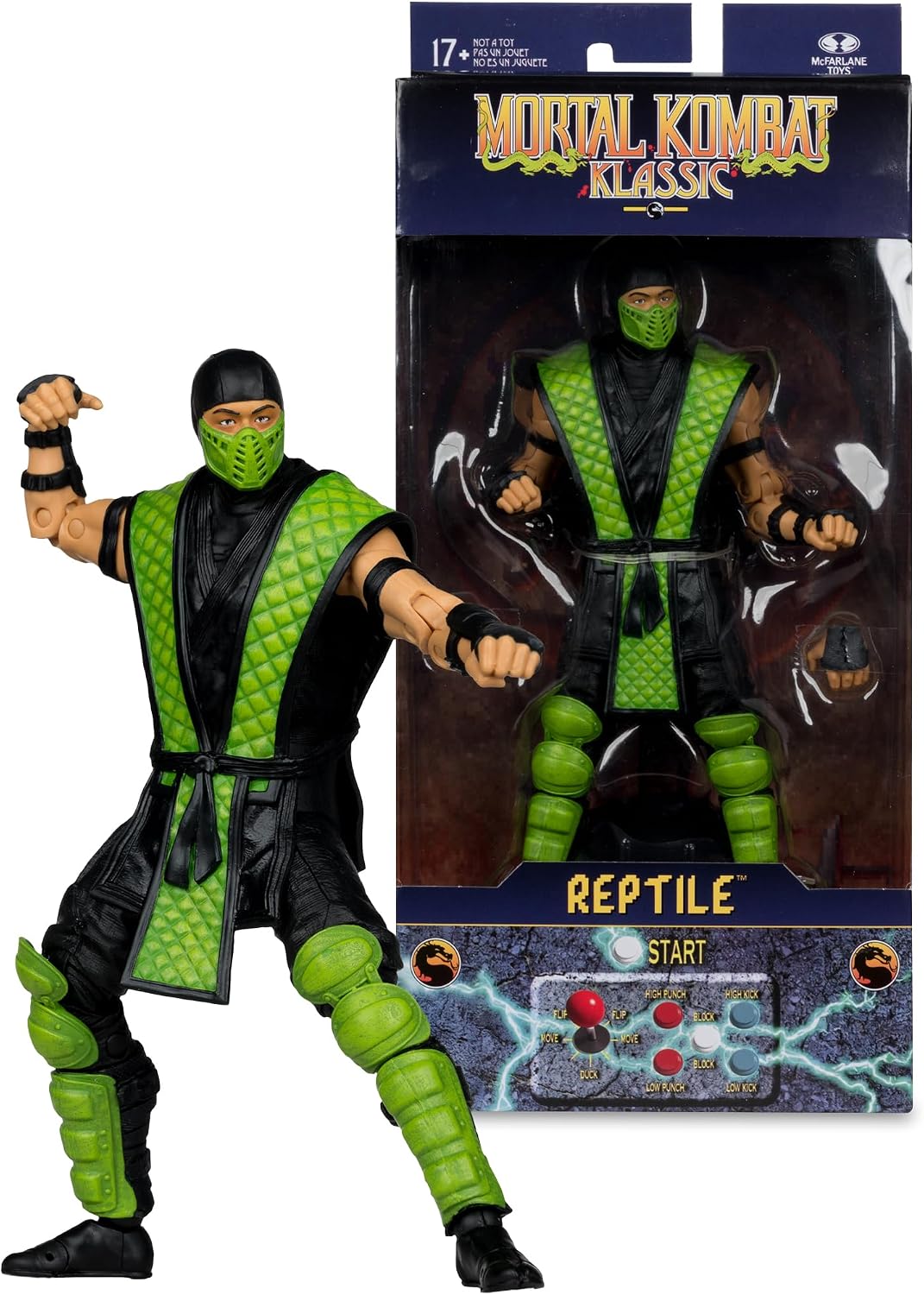 McFarlane Toys - Mortal Kombat Klassic Reptile 7in Action Figure | Mortal Kombat Klassic 7 Inch Action Figure Wave 2 - Reptile