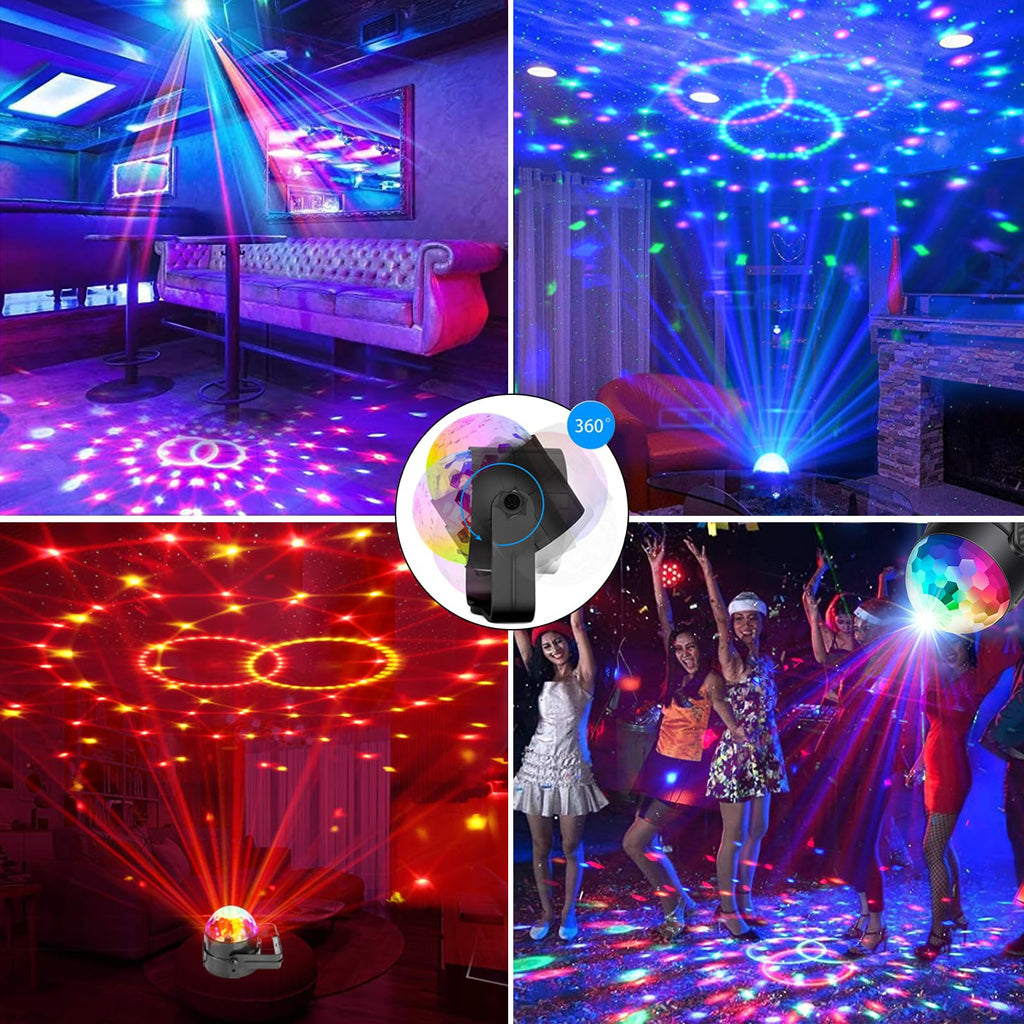 Party Lights,Disco DJ Strobe Light Rave Stage Projector Effect Dance Club Light Sound Activated with Remote Control for Parties Home Show KTV Pub Dance Christmas