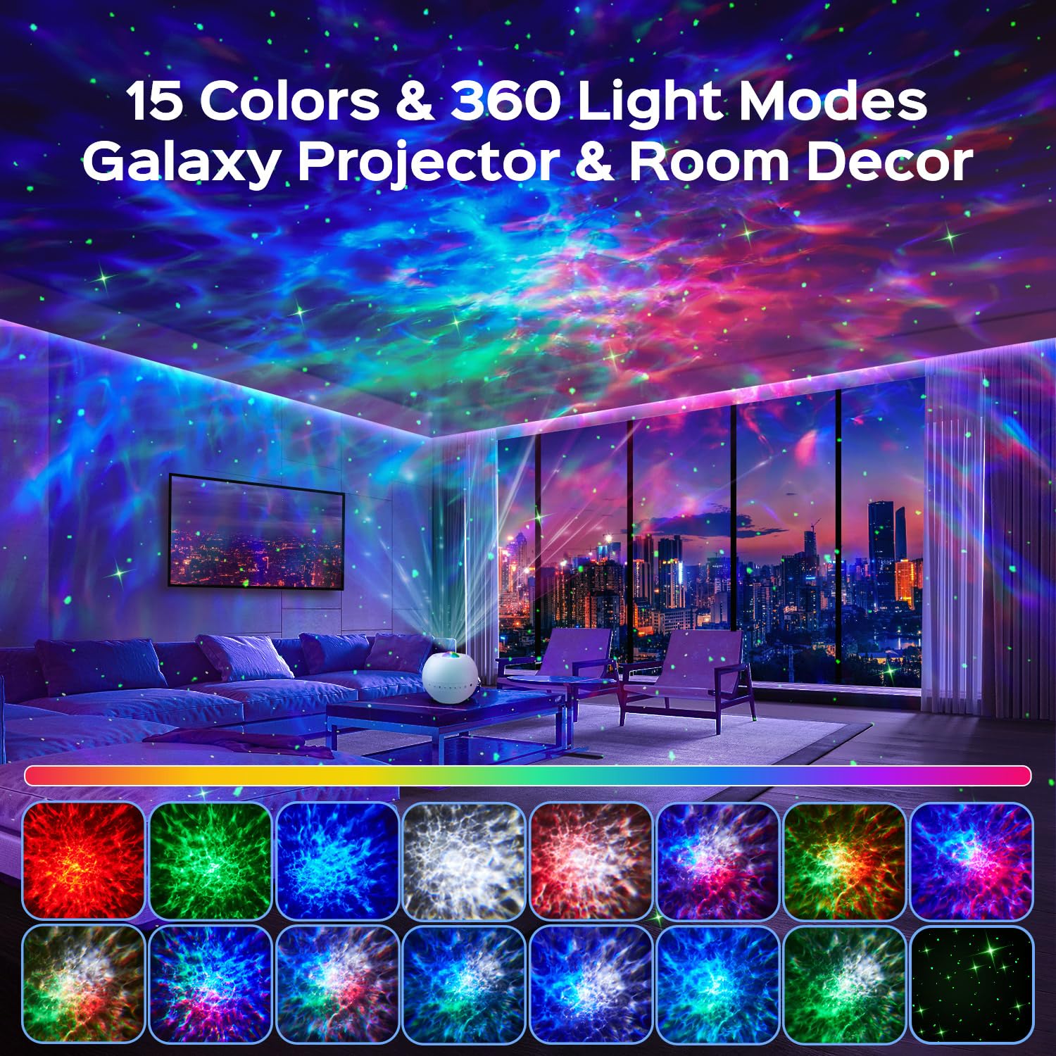 One Fire 360 Game Lights Galaxy Projector Gaming Accessories Gaming Room Decor Green Star Bluetooth Speaker+15 White Noise Man Cave Accessories Cool Gifts for Men Birthday Gift Cool Stuff for Teen Boy - Flex Gamingproduct_type