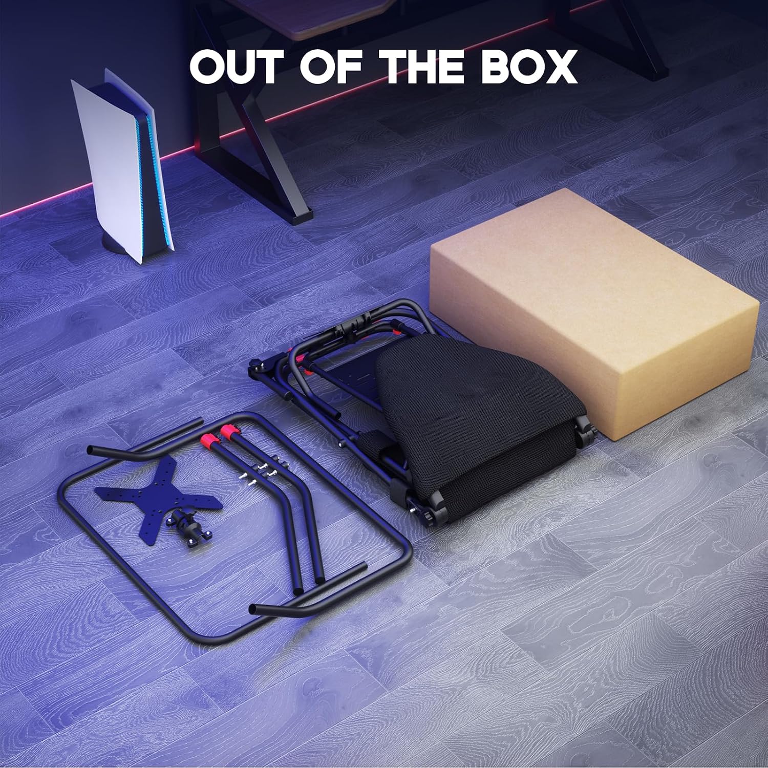 DIWANGUS Racing Simulator Cockpit with TV Stand, Foldable Racing Wheel Stand with TV Mount and Seat, Sim Racing Cockpit Compatible with Logitech G29/920/923/27/25, Thrustmaster T248/X/T300RS/T150/458/TX for Xbox PS4 PS5 - Flex Gamingproduct_type