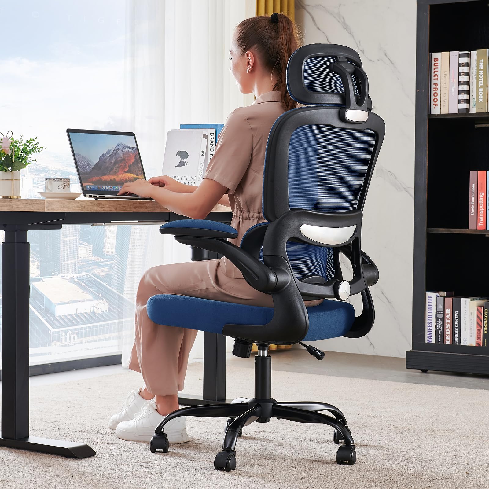 TRALT Office Chair Ergonomic Desk Chair, 330 LBS Home Mesh Office Desk Chairs with Wheels, Comfortable Gaming Chairs (1, Black) - Flex Gamingproduct_type
