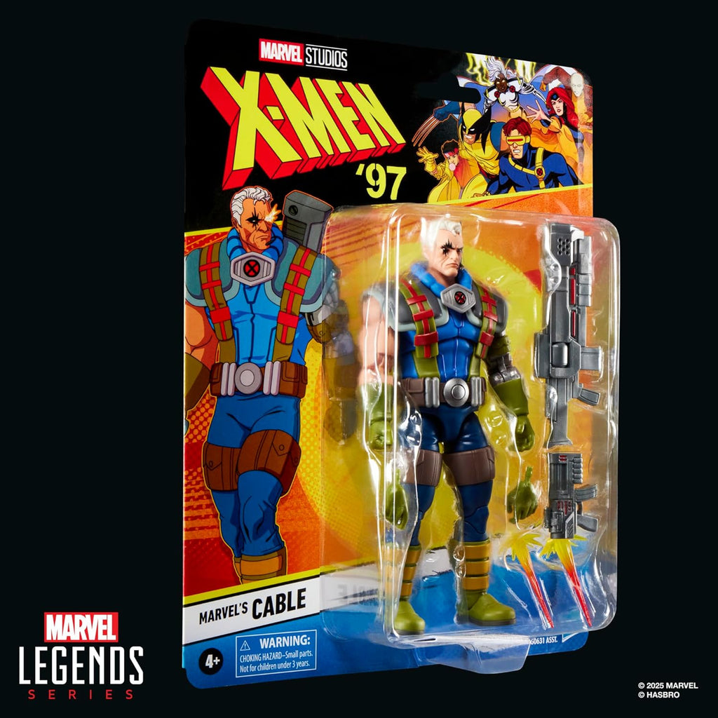 Marvel Legends Series Marvel's Cable, X-Men '97 Collectible 6-Inch Action Figure Toy | 6-Inch Collectible, Includes 6 Accessories, 2 Blasters, 2 Weapon Fx, 20 Plus Points Articulation
