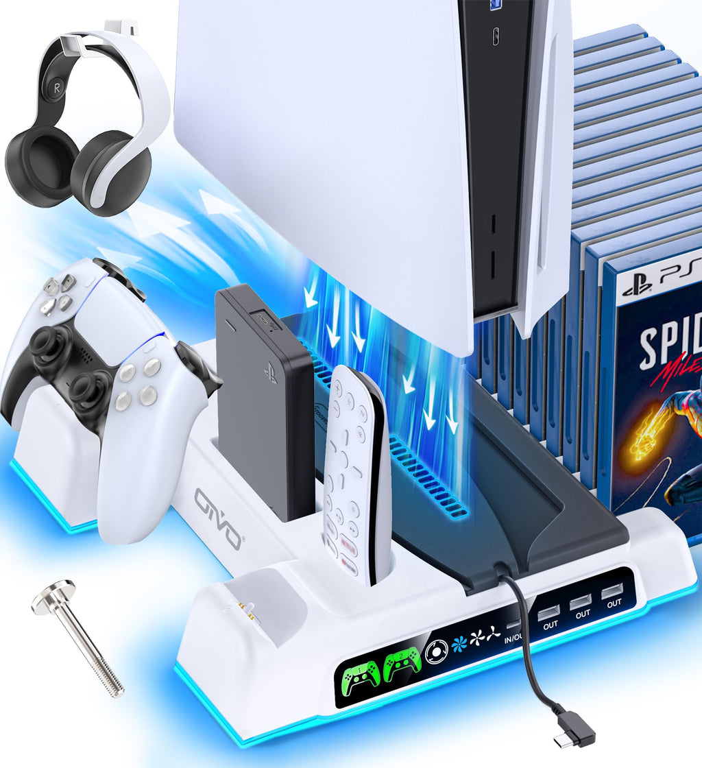 OIVO PS5 Stand & Cooling Station with Controller Charging – 5 Colours