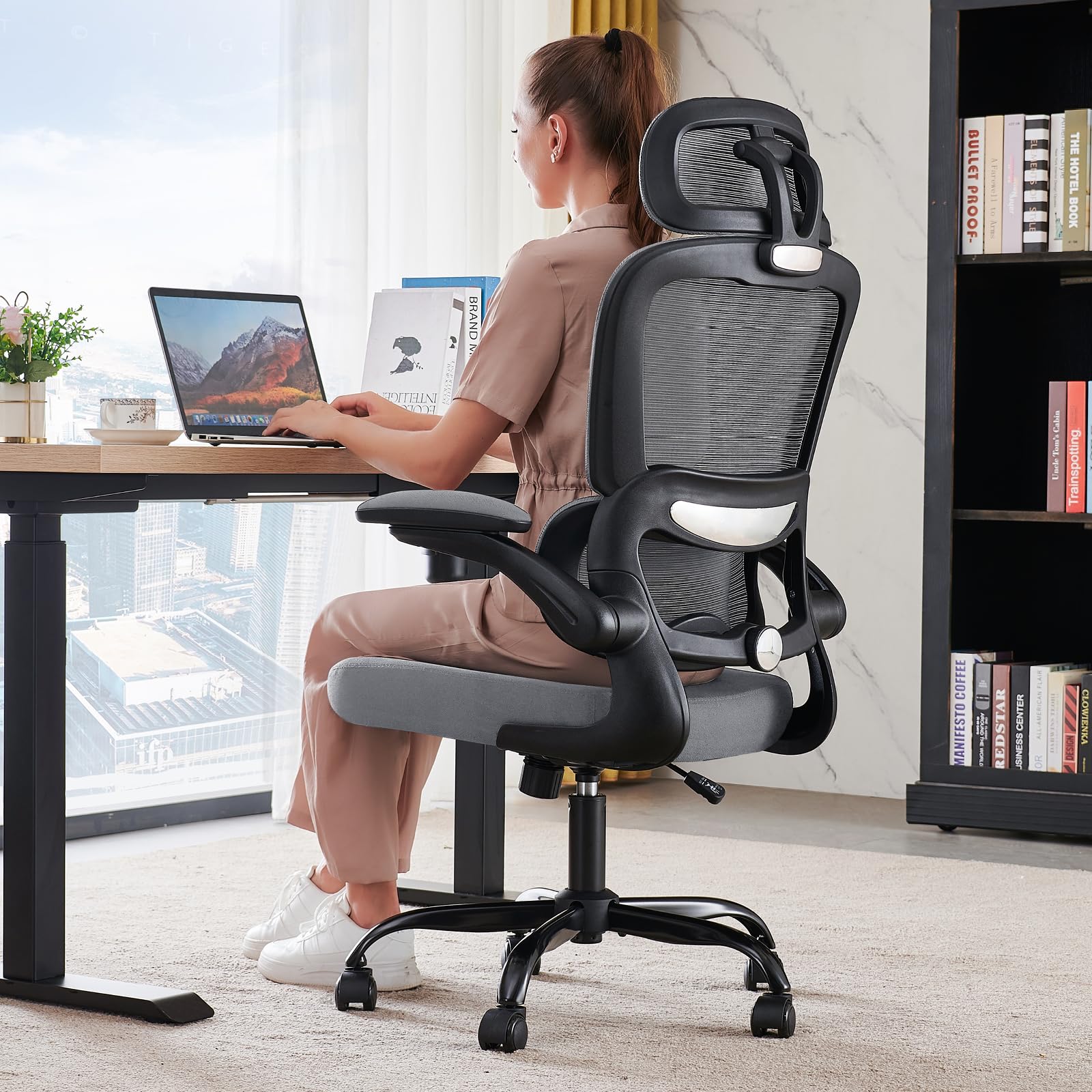 TRALT Office Chair Ergonomic Desk Chair, 330 LBS Home Mesh Office Desk Chairs with Wheels, Comfortable Gaming Chairs (1, Black) - Flex Gamingproduct_type
