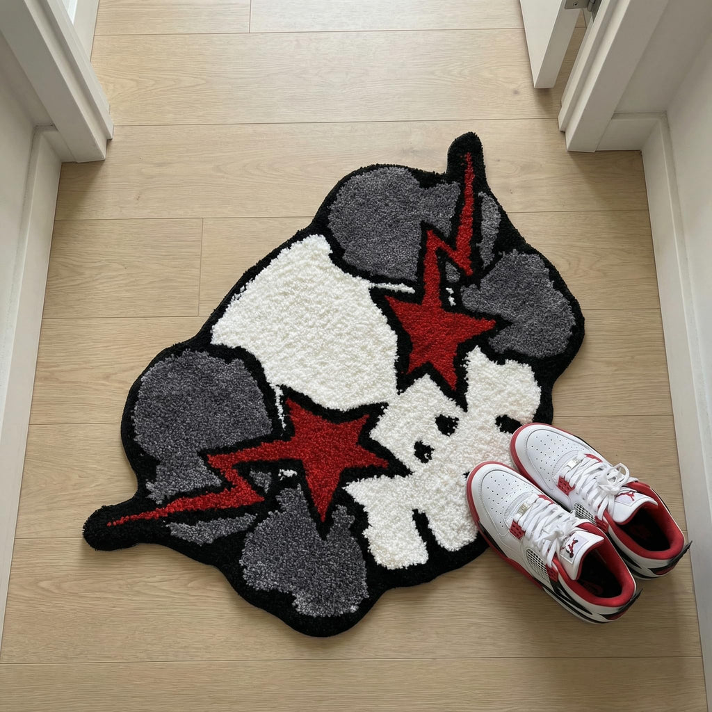 Graduation Bear Rug - Hypebeast Room Decor, Ultra-Soft Hypebeast Rugs with TPR Non-Slip Backing, Trendy Cloud-Like Plush Cute Carpet, Cool Rugs for Bedroom & Man Cave (28"x28") - Flex Gamingproduct_type