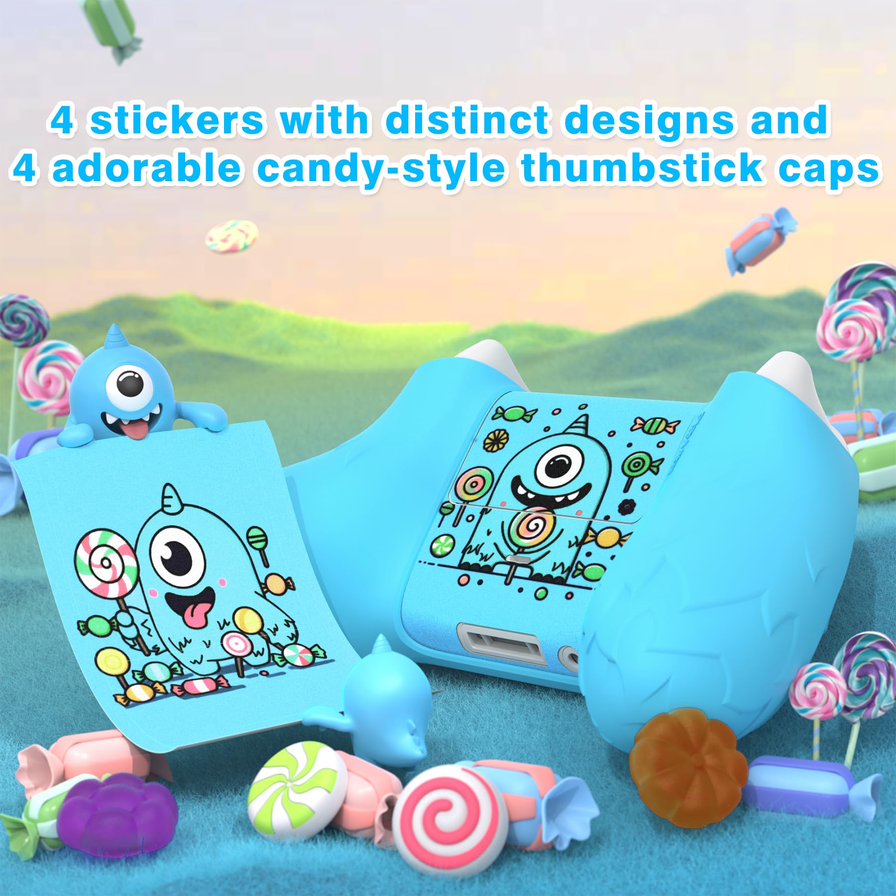 PlayVital MonoEye Monster Controller Skin for Xbox Series X/S - Cute Anti-Slip Silicone Cover Case with 4 Candy Thumb Grip Caps & Stickers, Full Protection Set, Green - Flex Gamingproduct_type