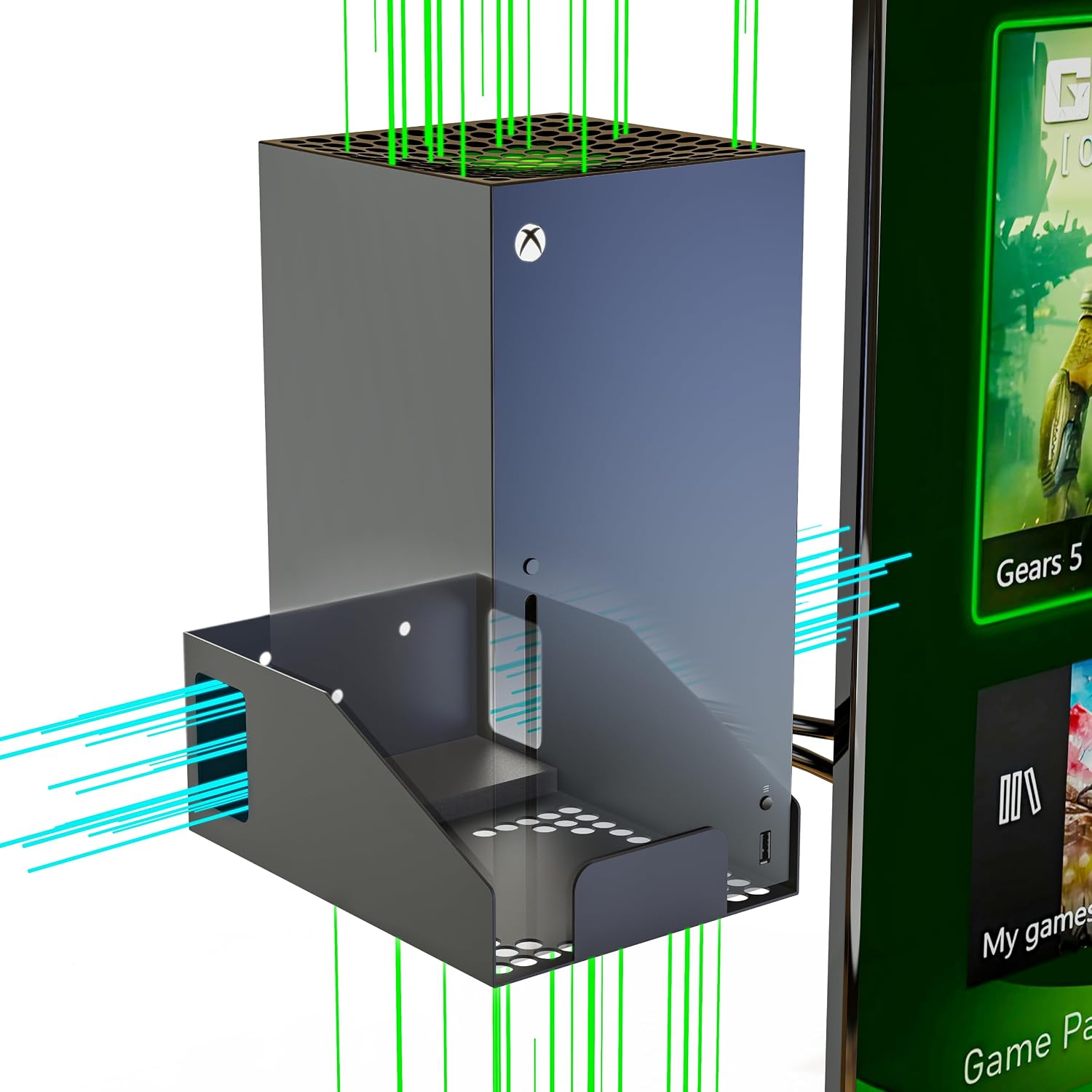 Funturbo Xbox Series X Wall Mount - Metal Wall Mount with Ventilation Design for Xbox Series X - Flex Gamingproduct_type