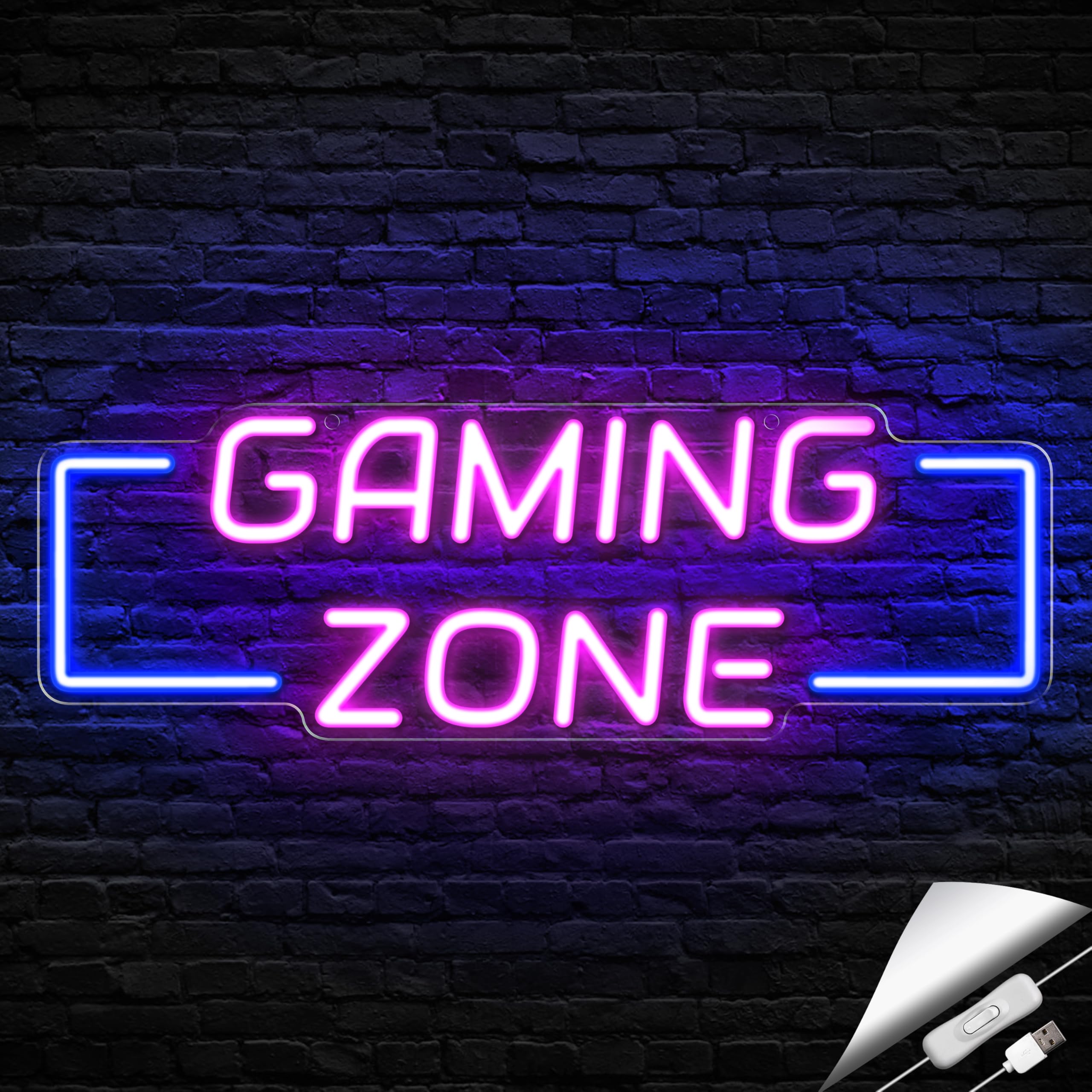 Kavaas Gamer Neon Sign, UV Printed Gaming Neon Sign for Gamer Room Decor - LED Video Game Neon Lights for Bedroom Boys, Gaming Wall decor - Best Gamer Gifts for Teenage Boys, Christmas - Flex Gamingproduct_type