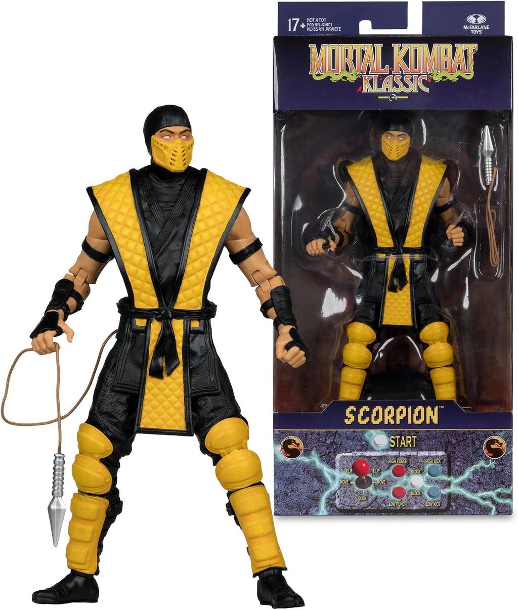 McFarlane Toys- Mortal Kombat Klassic Scorpion 7in Action Figure | Mortal Kombat Klassic 7 Inch Action Figure Wave 1 - Scorpion
