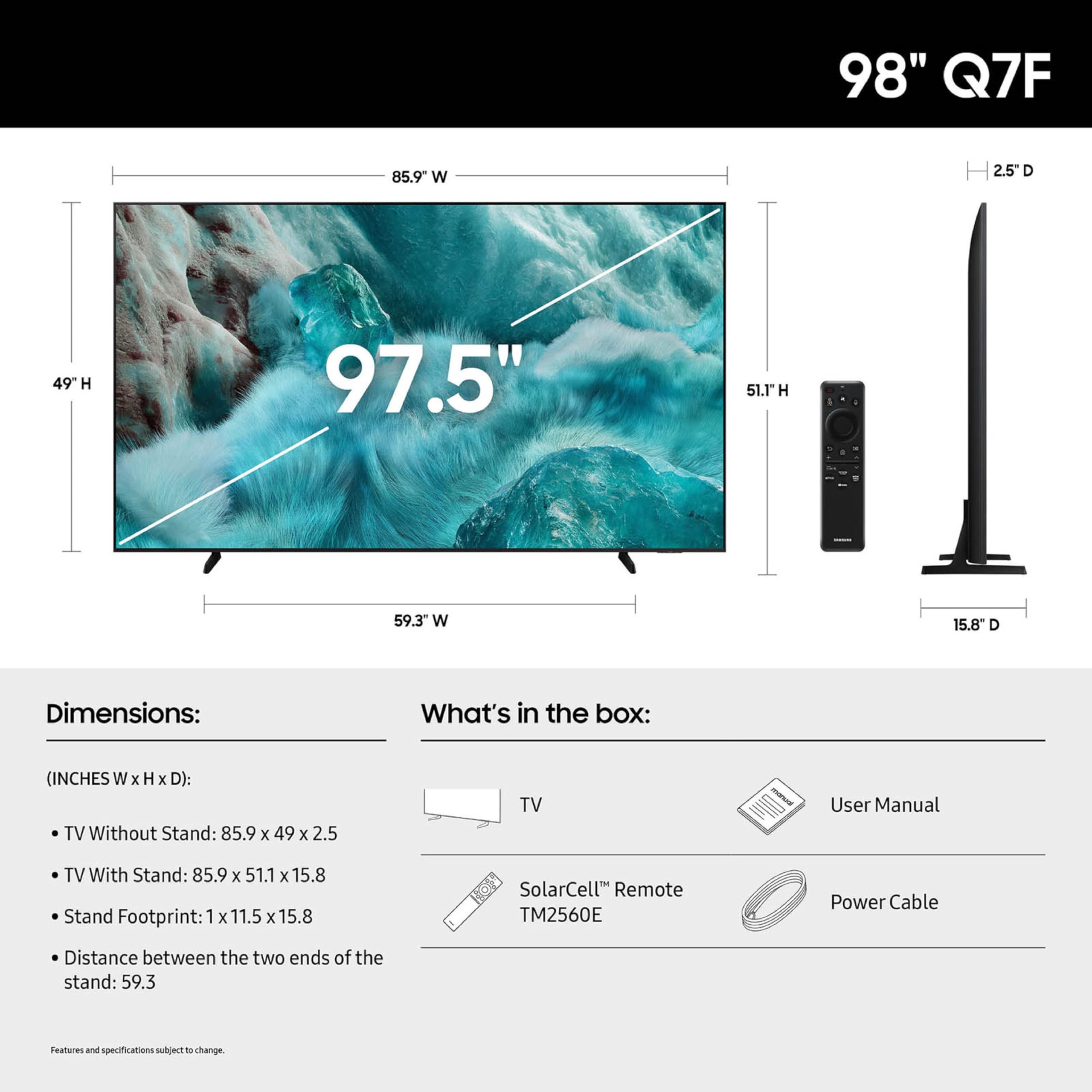 Samsung QLED Q7F & Q6F Series 4K Smart TV – 2 Styles & 7 Sizes