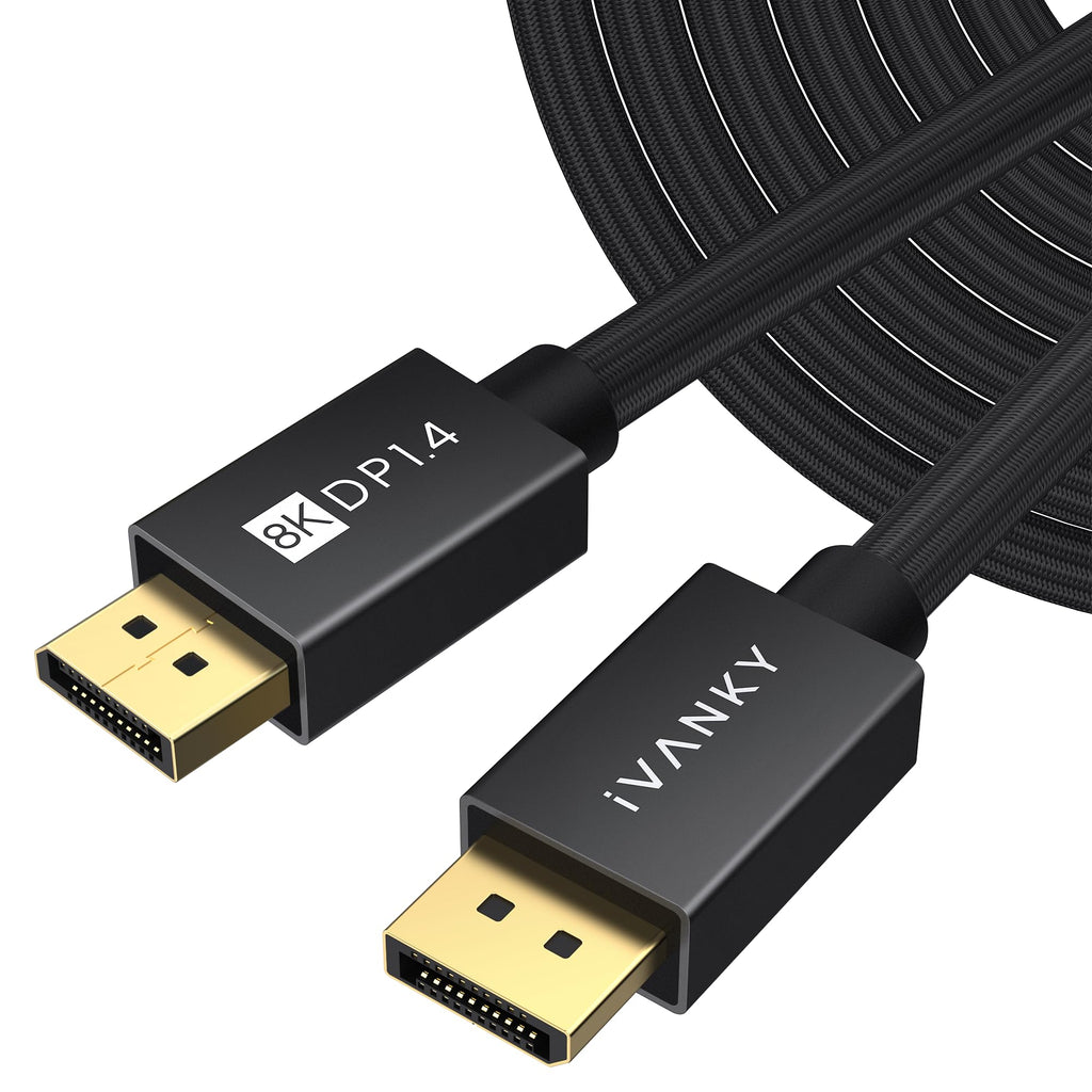 IVANKY 8K DisplayPort Cable 1.4, VESA Certified DP Cable 6.6ft (8K@60Hz, 4K@240Hz, 2K@240Hz)HBR3 Support 32.4Gbps, HDR, HDCP 2.2, FreeSync G-Sync, Braided Display Port for Gaming Monitor, Graphics, PC - Flex Gamingproduct_type