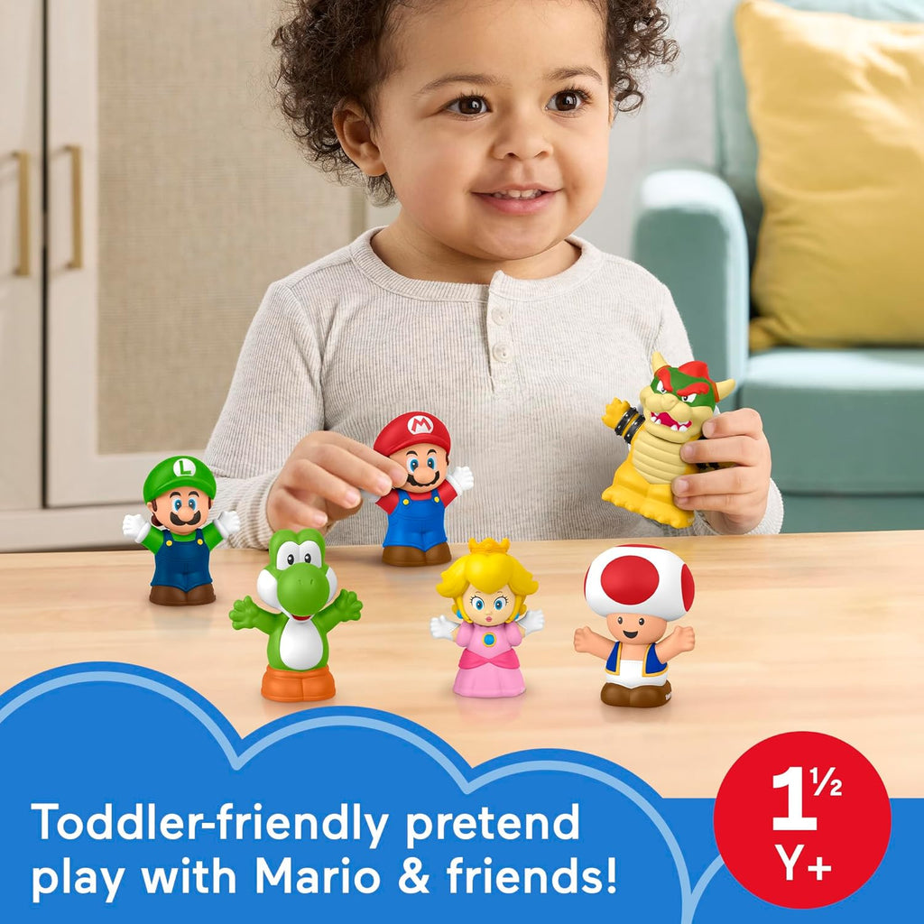 Fisher-Price Little People My Mario 6-Piece Character Figure Set | Pretend Play with Mario, Luigi, Princess Peach, Toad, Yoshi and Bowser figures, Toddlers & Kids Ages 18+ Months - Flex Gamingproduct_type
