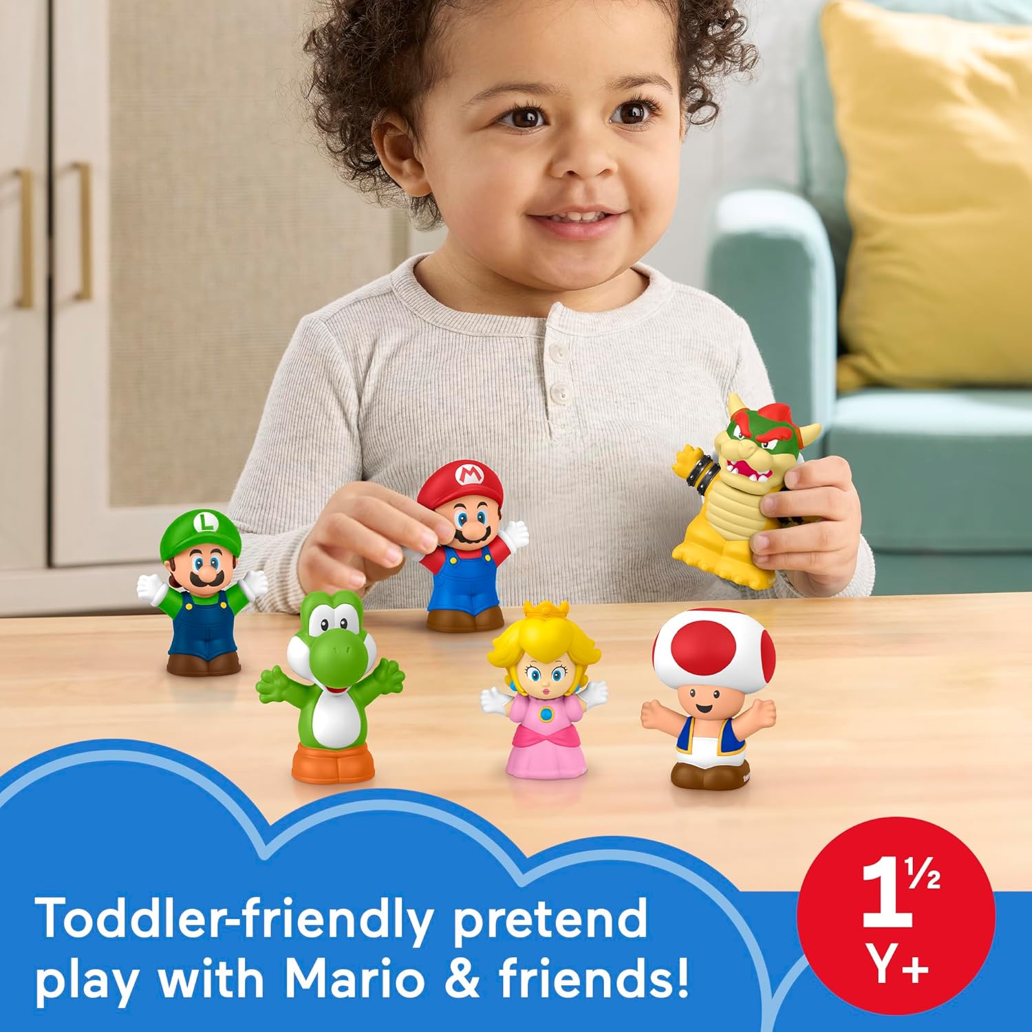 Fisher-Price Little People My Mario 6-Piece Character Figure Set | Pretend Play with Mario, Luigi, Princess Peach, Toad, Yoshi and Bowser figures, Toddlers & Kids Ages 18+ Months - Flex Gamingproduct_type
