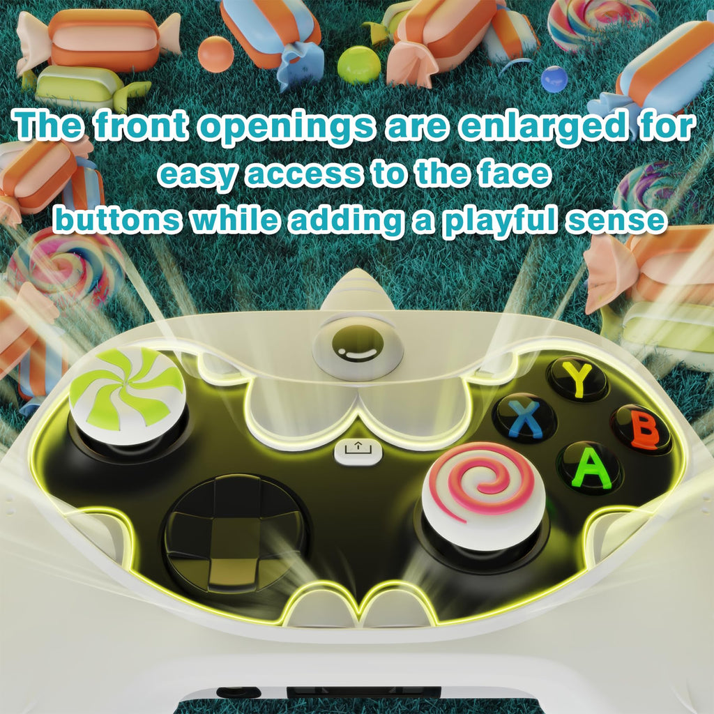 PlayVital MonoEye Monster Controller Skin for Xbox Series X/S - Cute Anti-Slip Silicone Cover Case with 4 Candy Thumb Grip Caps & Stickers, Full Protection Set, Green - Flex Gamingproduct_type