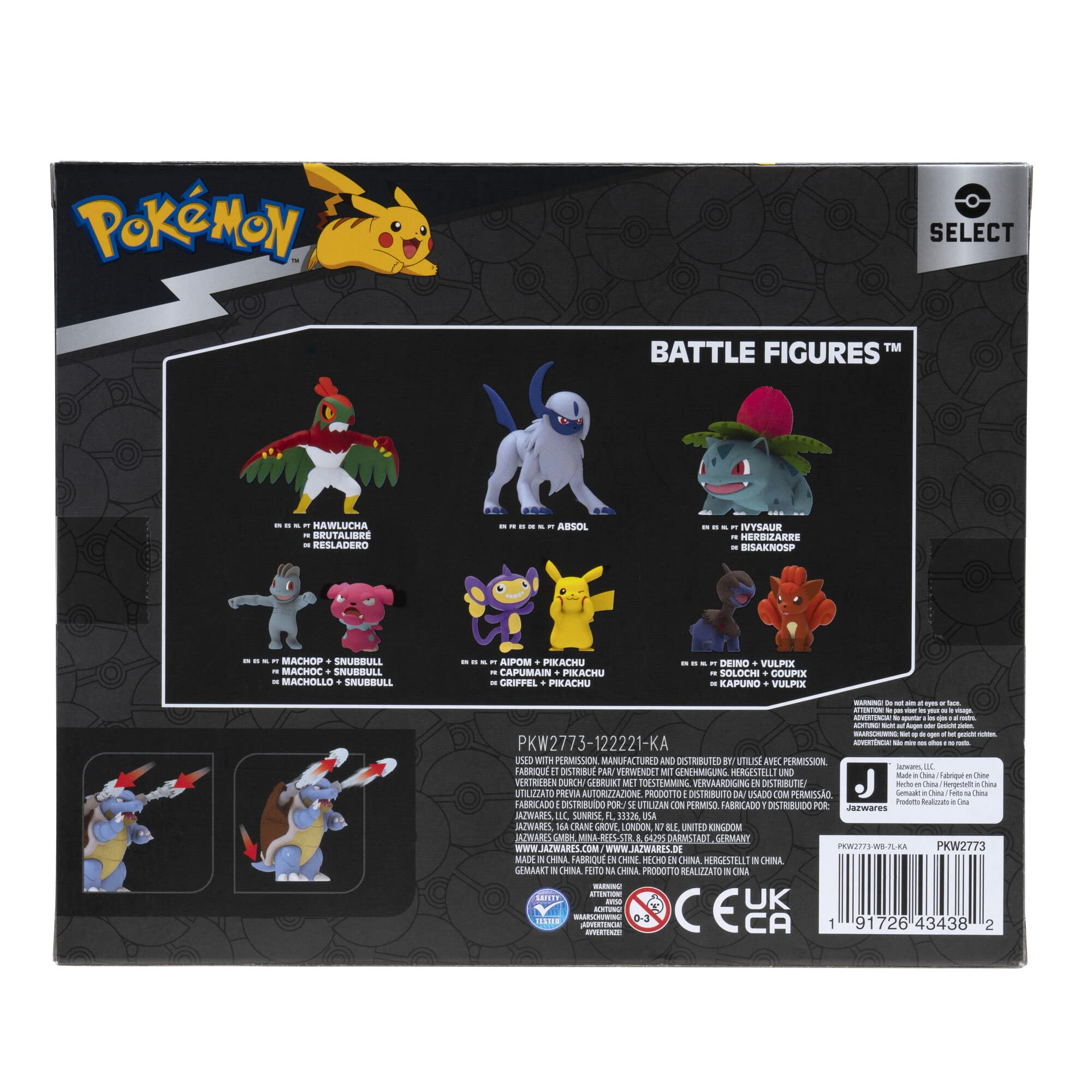 Pokémon Select Evolution 3 Pack - Features 2-Inch Bulbasaur, 3-Inch Ivysaur and 12-Inch Venusaur Battle Figures
