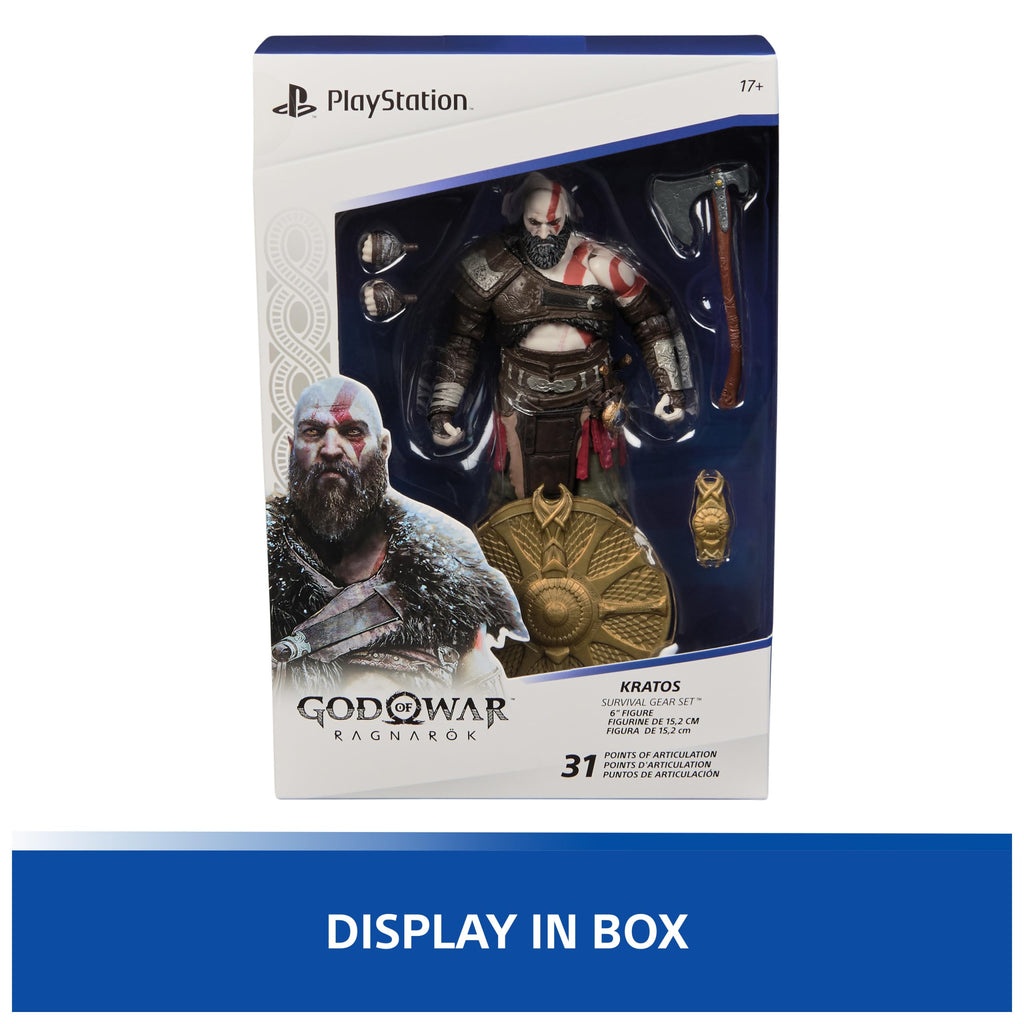 PlayStation God of War Ragnarok, 6” Atreus Action Figure with 4 Accessories, The Shapes Collection, for PS5 Fans & Collectors Ages 17+
