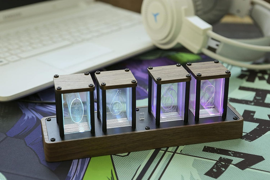 ClocTeck Nixie Tube Clock – Brown, Walnut & 6 Tubes
