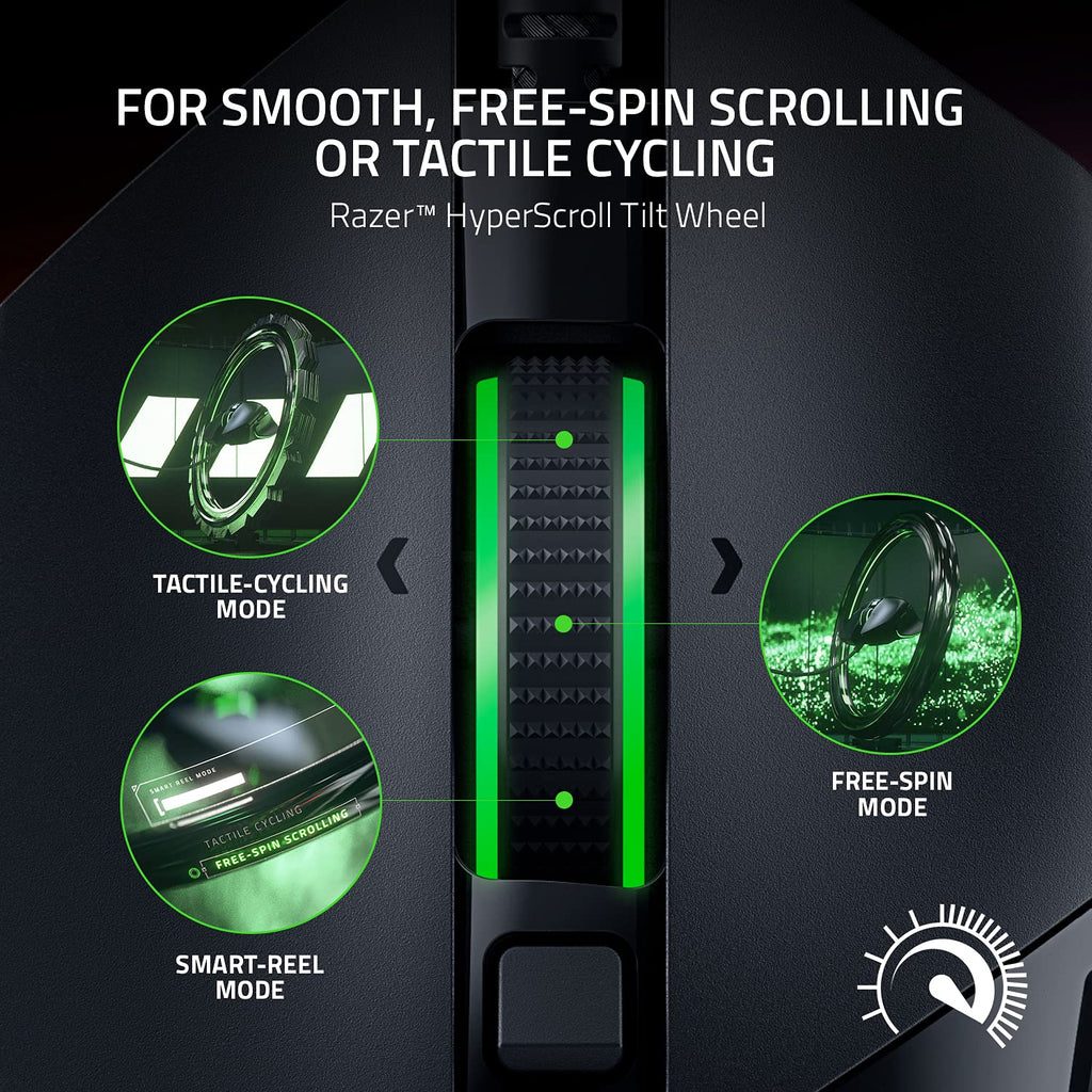 Razer Basilisk V3 Customizable Ergonomic Gaming Mouse: Fastest Gaming Mouse Switch - Chroma RGB Lighting - 26K DPI Optical Sensor - 11 Programmable Buttons - HyperScroll Tilt Wheel - Classic Black - Flex Gamingproduct_type