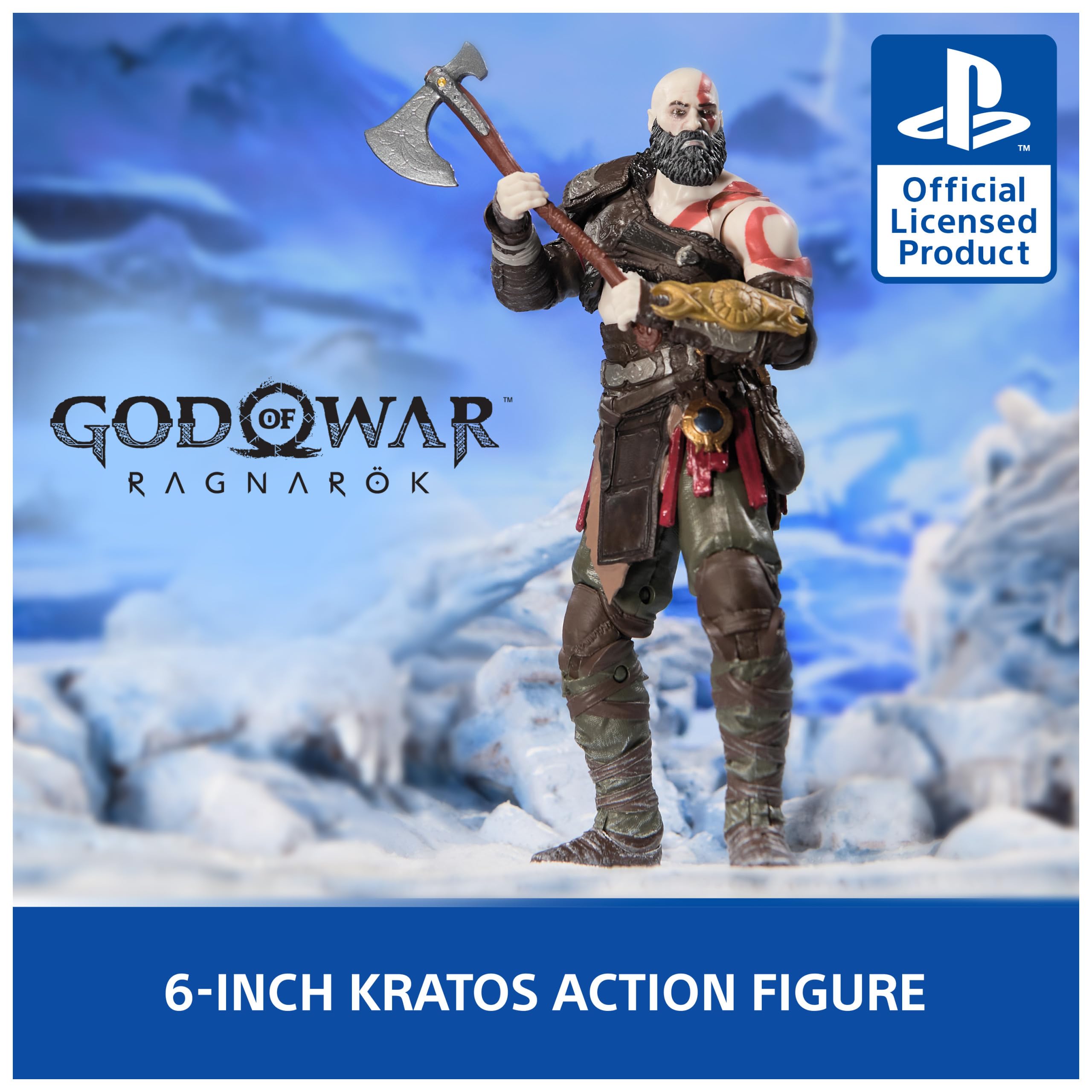 PlayStation God of War Ragnarok, 6” Atreus Action Figure with 4 Accessories, The Shapes Collection, for PS5 Fans & Collectors Ages 17+
