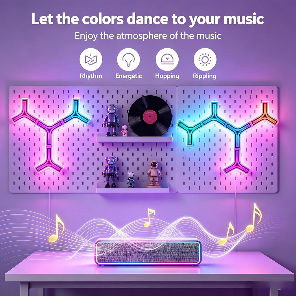 Gtminan Y-Shaped 3D RGB LED Wall Lights – 8 Pack