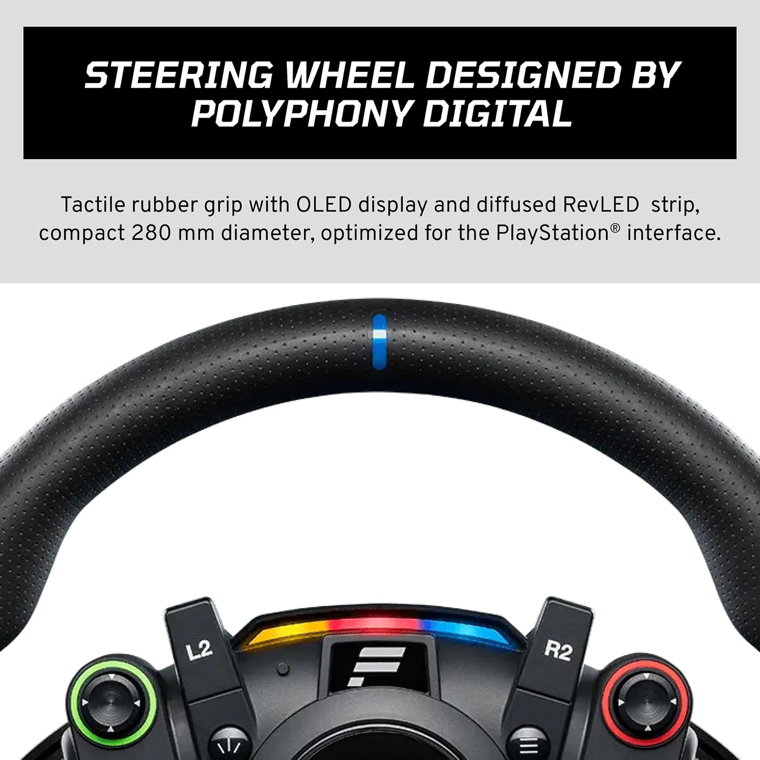 Fanatec Officially Licensed Gran Turismo DD Pro PlayStation Sim Racing Steering Wheel, Base and Pedals – Polyphony Digital Wheel, 5 Nm FluxBarrier Direct Drive, 2-Pedal Set for PC, PS5, PS4 - Flex Gamingproduct_type