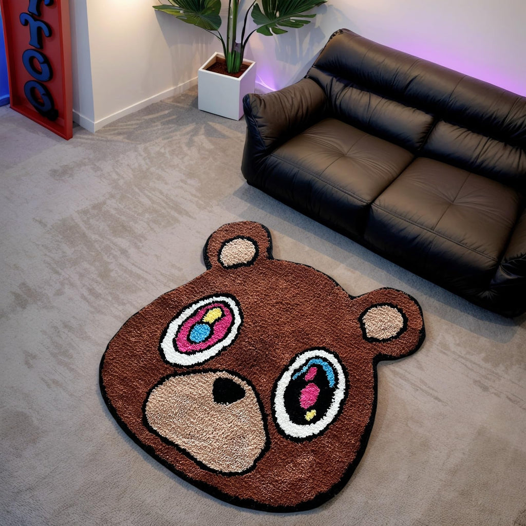 Graduation Bear Rug - Hypebeast Room Decor, Ultra-Soft Hypebeast Rugs with TPR Non-Slip Backing, Trendy Cloud-Like Plush Cute Carpet, Cool Rugs for Bedroom & Man Cave (28"x28") - Flex Gamingproduct_type