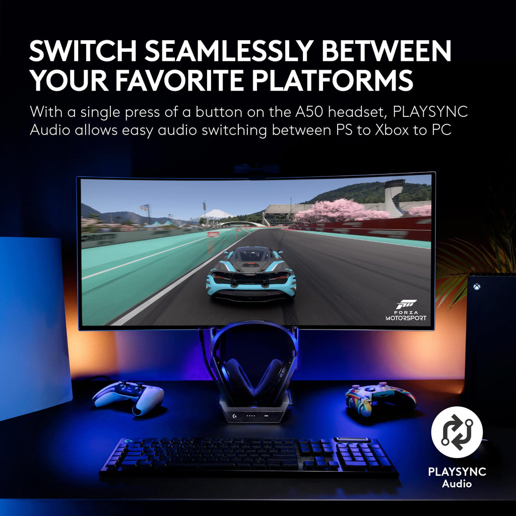 Logitech G Astro A50 X Multi-Platform Wireless Gaming Headset + Base Station for PS5/Xbox/PC: PLAYSYNC Video & Audio Switcher, HDMI 2.1 4K 120Hz VRR, <24bit/48kHz, 24hr Battery, 2.4GHz & BT - Black - Flex Gamingproduct_type