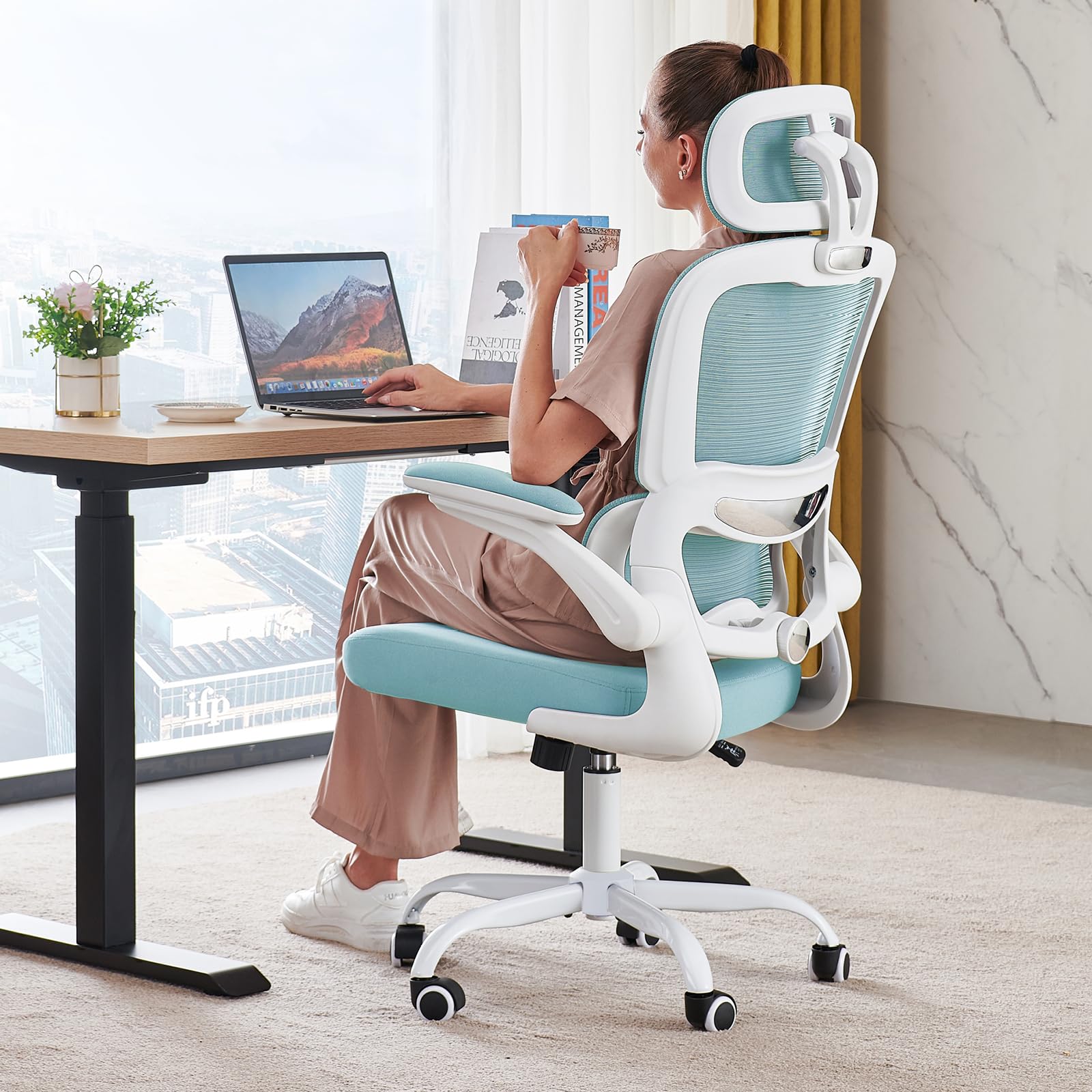 TRALT Office Chair Ergonomic Desk Chair, 330 LBS Home Mesh Office Desk Chairs with Wheels, Comfortable Gaming Chairs (1, Black) - Flex Gamingproduct_type