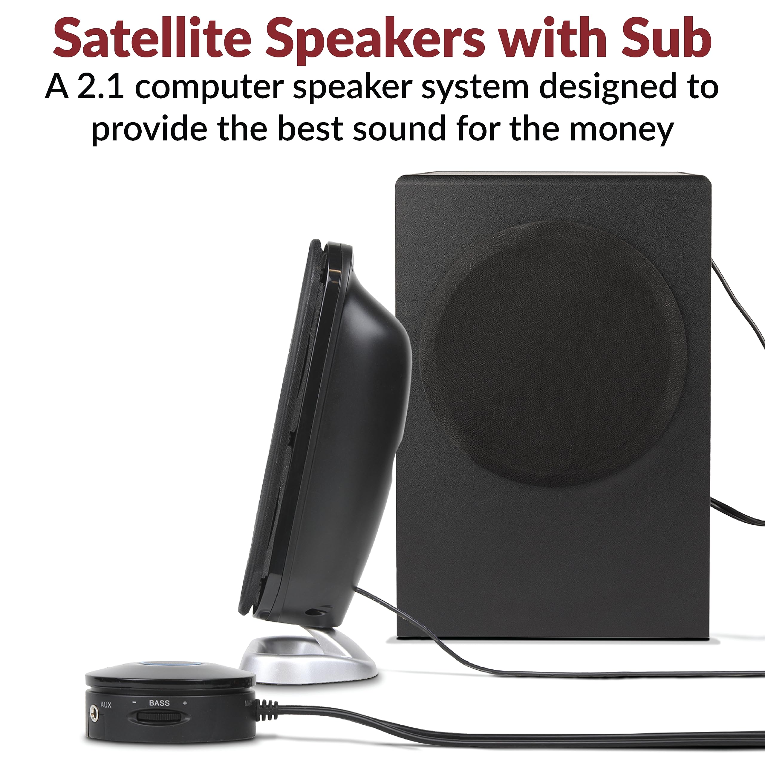 Cyber Acoustics CA-3610 2.1 Multimedia Speaker System with Subwoofer – 2 Sizes