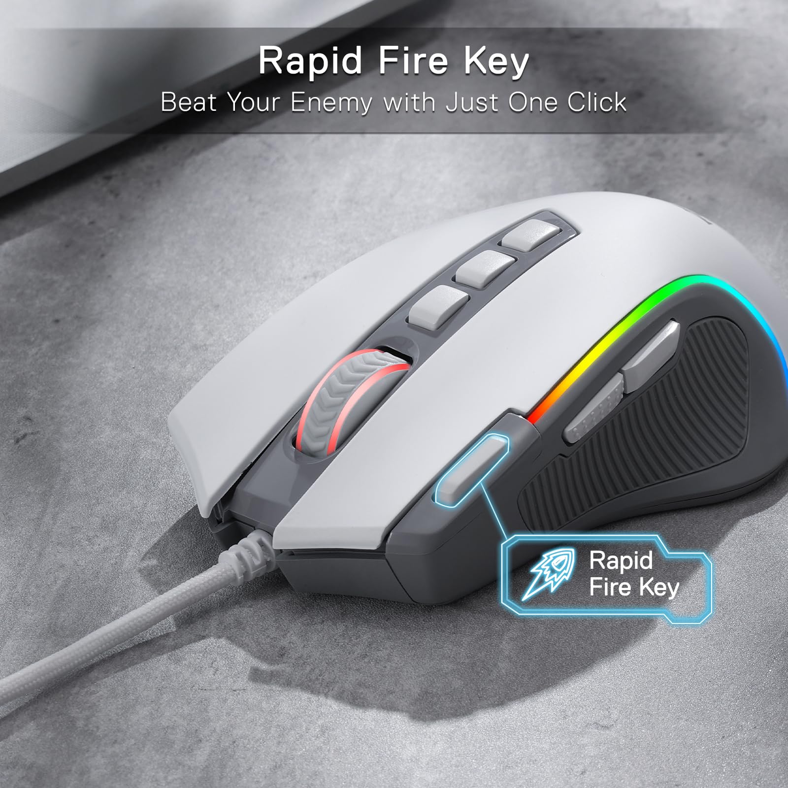 Redragon M612 Predator RGB Gaming Mouse, 8000 DPI Wired Optical Mouse with 11 Programmable Buttons & 5 Backlit Modes, Software Supports DIY Keybinds Rapid Fire Button - Flex Gamingproduct_type