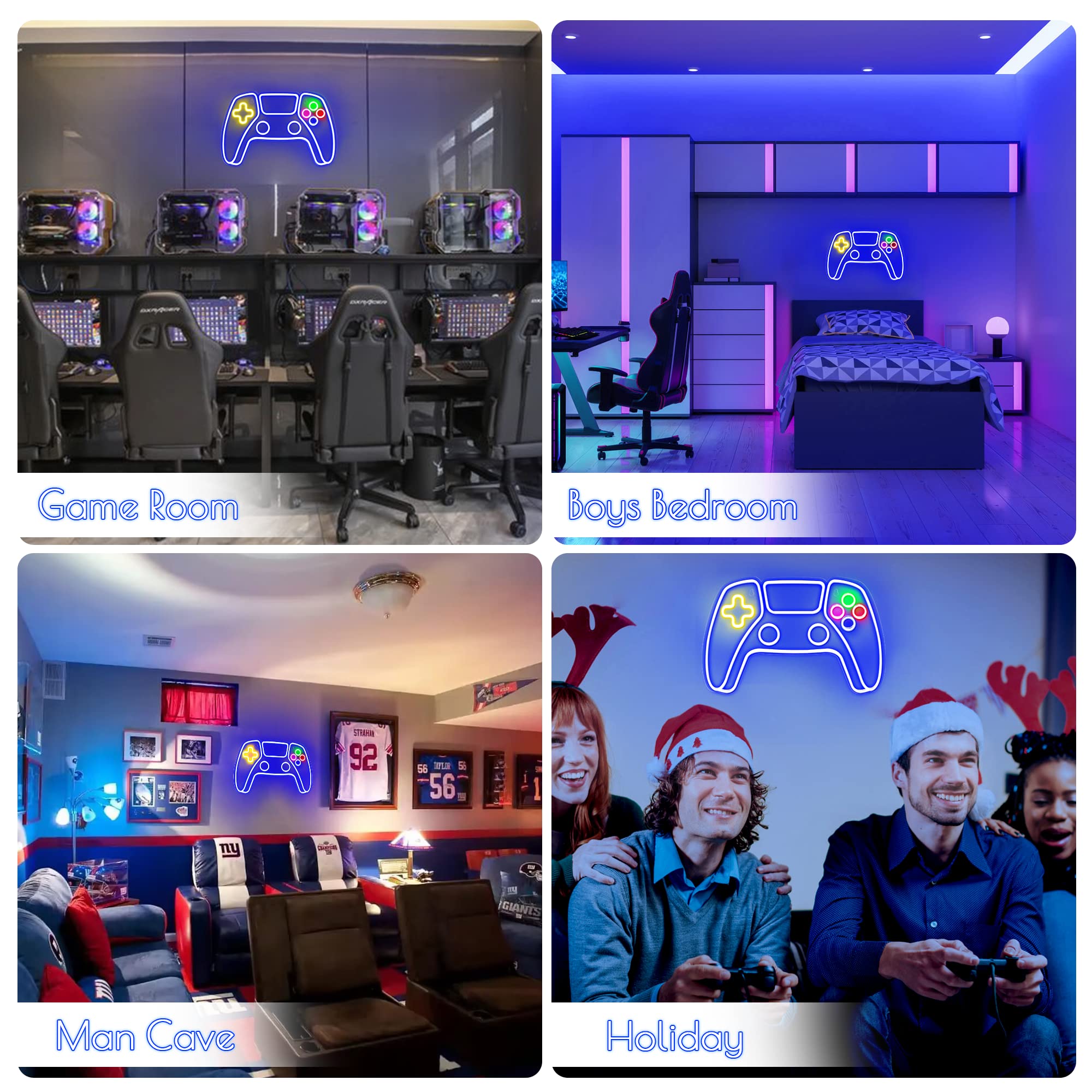 Kavaas Gamer Neon Sign, UV Printed Gaming Neon Sign for Gamer Room Decor - LED Video Game Neon Lights for Bedroom Boys, Gaming Wall decor - Best Gamer Gifts for Teenage Boys, Christmas - Flex Gamingproduct_type