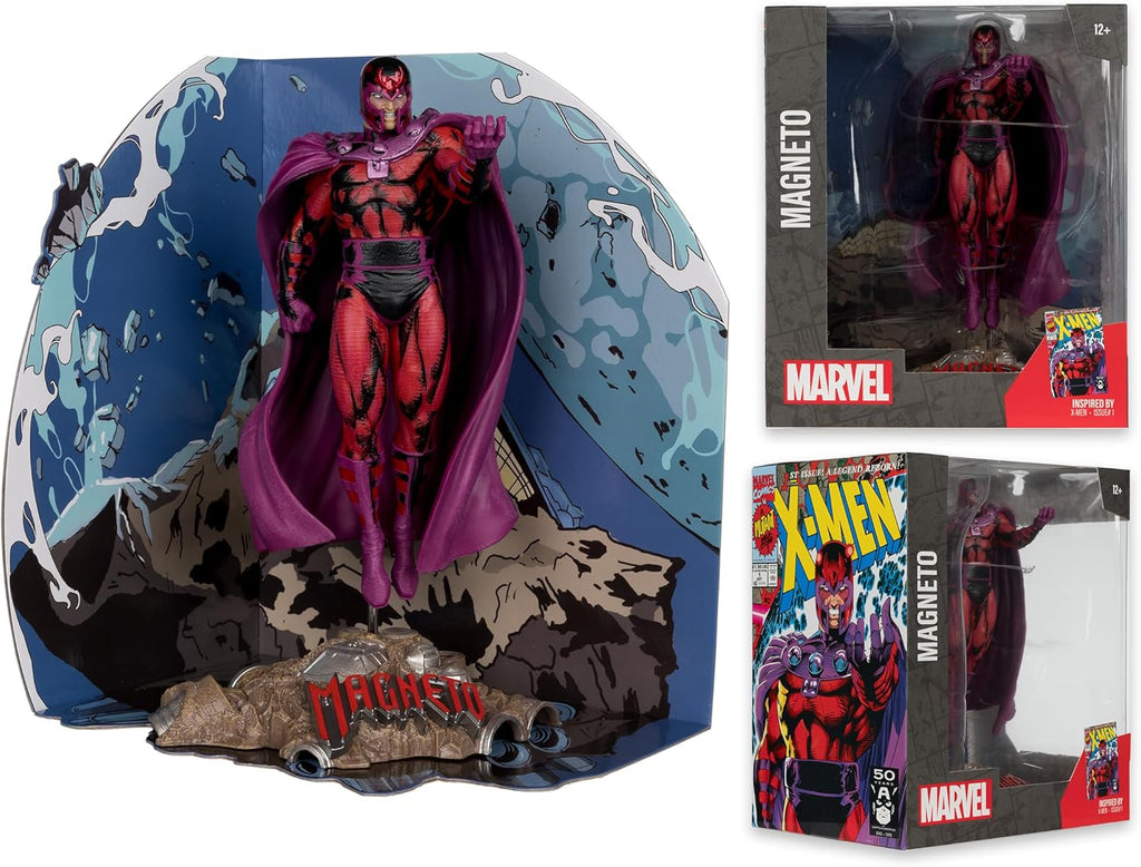 McFarlane Toys - Marvel Magneto 1:10th Scale Collectible with Scene (X-Men #1) | Marvel Collectible 7 Inch Statue Figure 1/10 Scale Posed Scene - Magneto (X-Men #1)