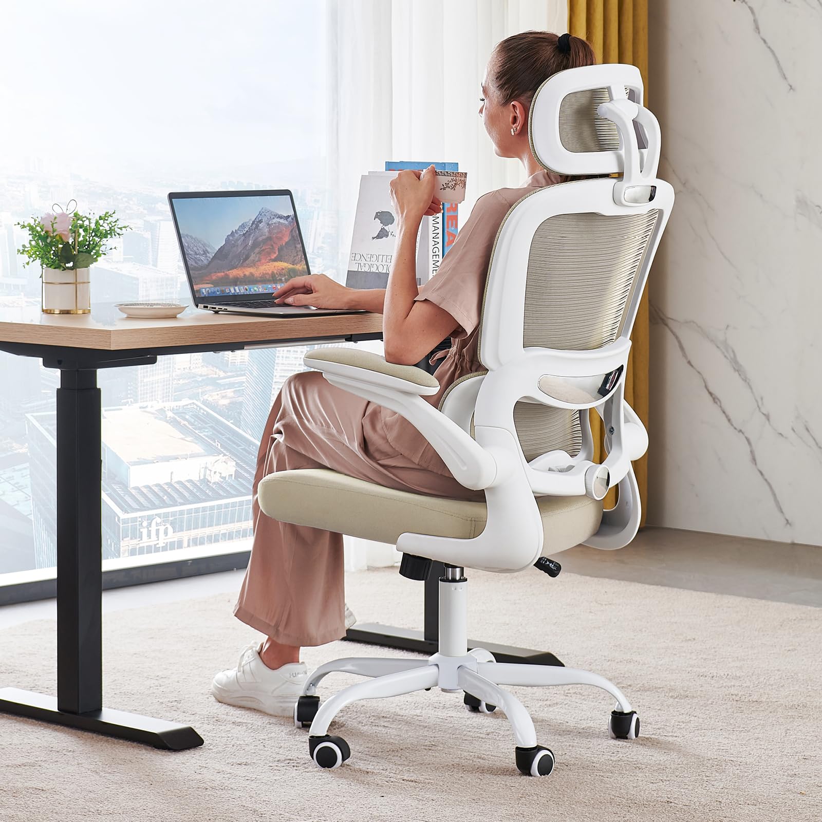 TRALT Office Chair Ergonomic Desk Chair, 330 LBS Home Mesh Office Desk Chairs with Wheels, Comfortable Gaming Chairs (1, Black) - Flex Gamingproduct_type