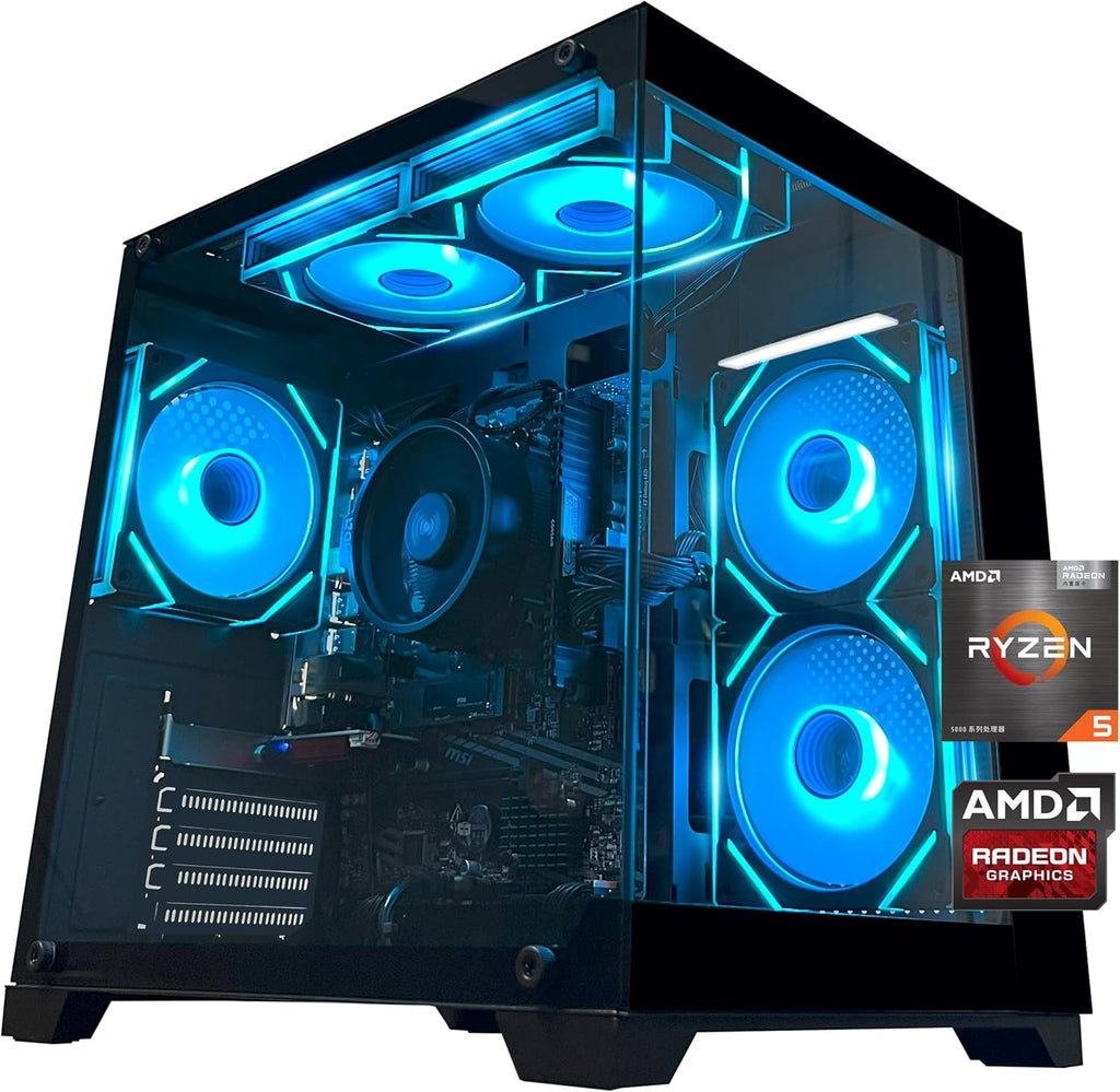 YAWYORE Gaming PC Desktop Computer AMD R5 5600GT 16GB 1TB NVMe Towers WiFi | 16GB DDR4 3200MHz, 1TB M.2 NVMe PCIe, 550W 80PLUS PSU, WiFi BT, Game Design Office Console - Flex Gamingproduct_type