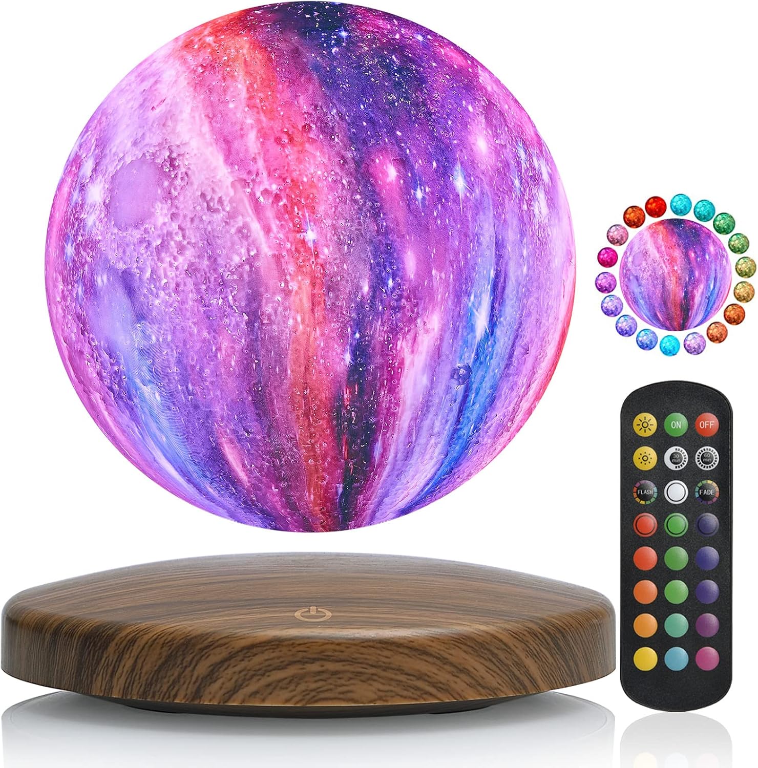 GROPINFLY Levitating Moon Lamp – 18 Colors & Multicolor