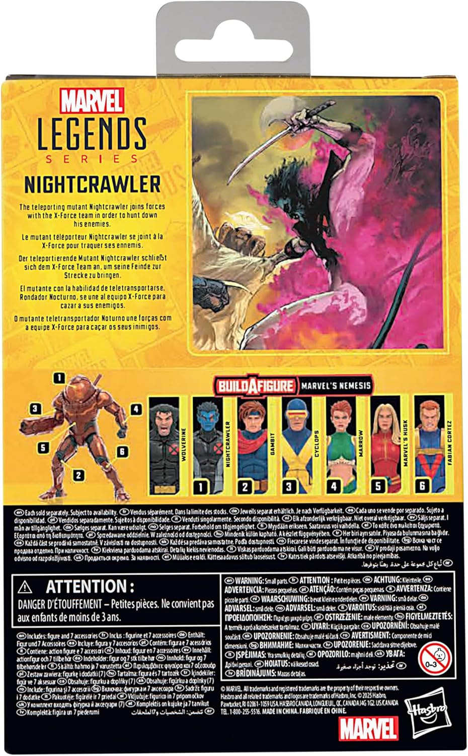 Marvel Legends Series Nightcrawler, X-Men Comics Collectible 6-Inch Scale Action Figure | Marvel Legends X-Men 6 Inch Action Figure BAF Nemesis - X-Force Nightcrawler
