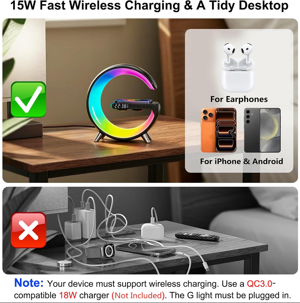 Smart LED Table Lamp 4-in-1 – Black & White