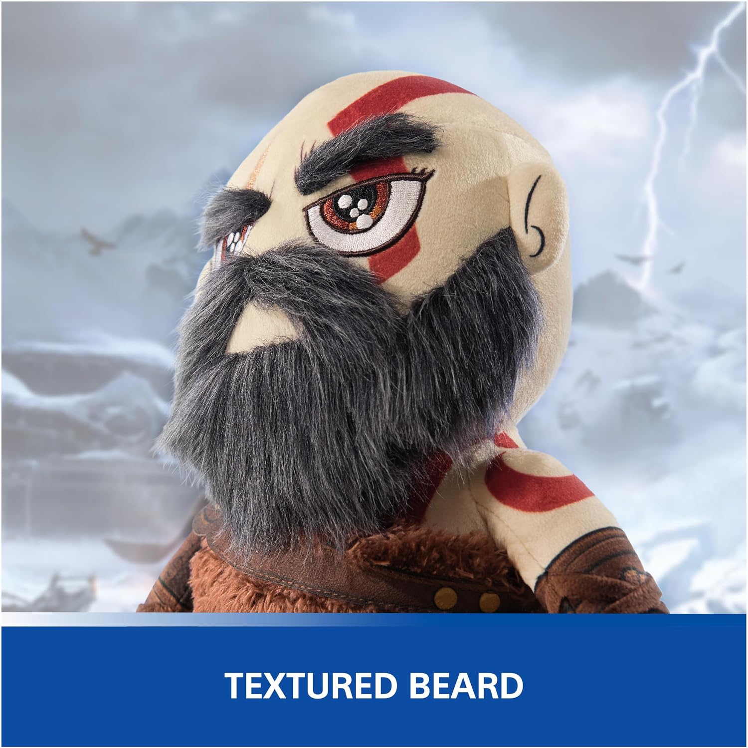 PlayStation God of War Ragnarök Kratos 10-Inch Collector Plush | Premium Collector Plush, Captures Kratos in Cuddly Form, Iconic Red Tattoos, Must-Have Shelf Accessory for PS5 Gamers