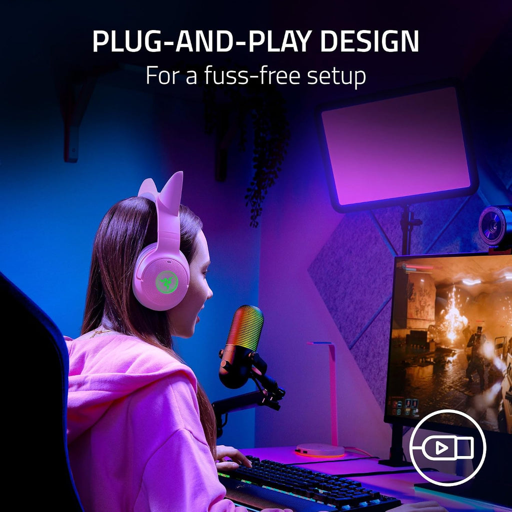 Razer Seiren V3 Chroma RGB, Stream & Game Reactive, USB Microphone, Black | Tap-to-Mute Sensor, Condenser Mic, Digital Gain Limiter & Shock Absorber, Works with OBS, Discord, Zoom, Teams